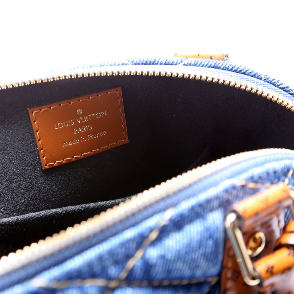 Alma BB Malletage Monogram Denim Blue/Brown