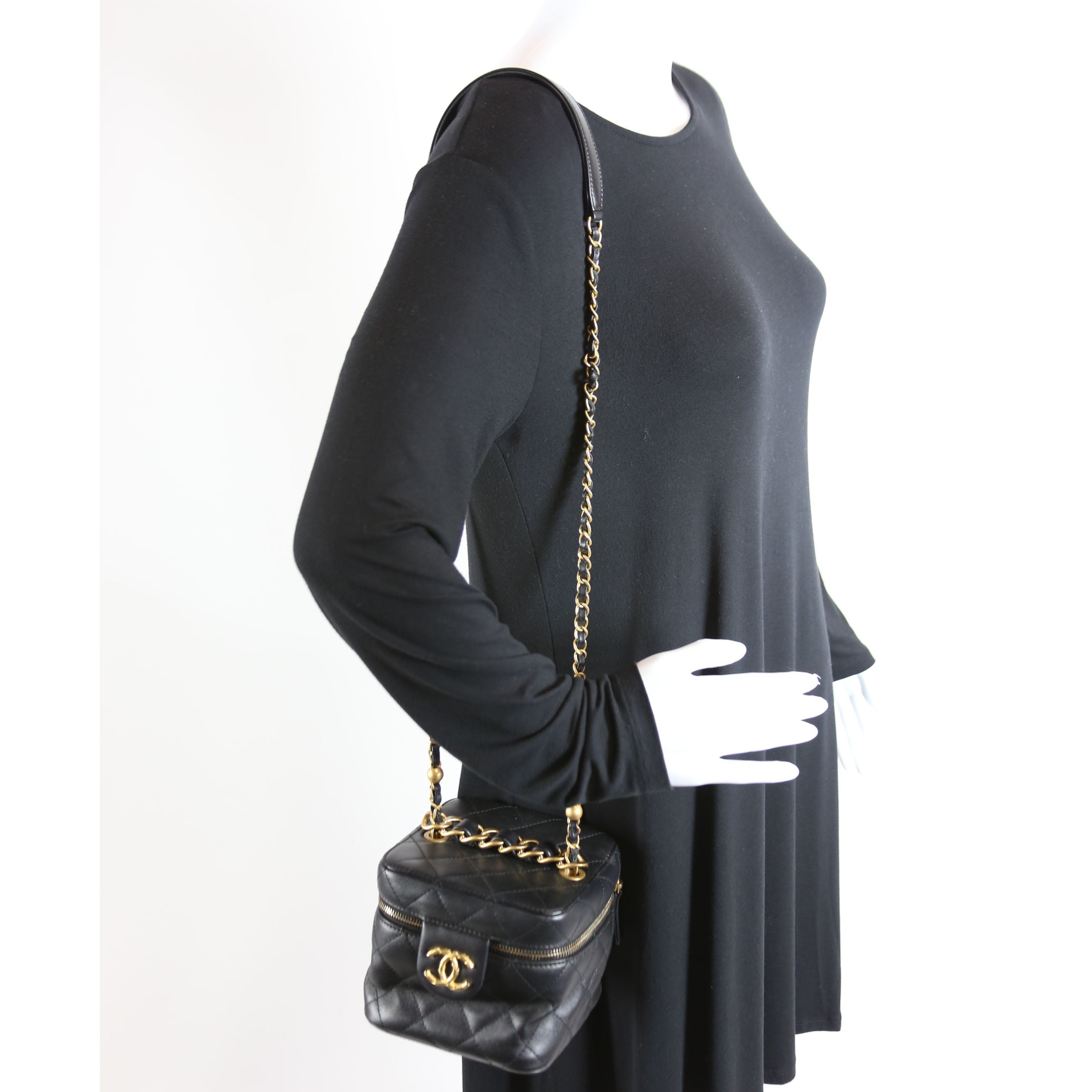 CC Vanity Case With Chain Small RFID Black