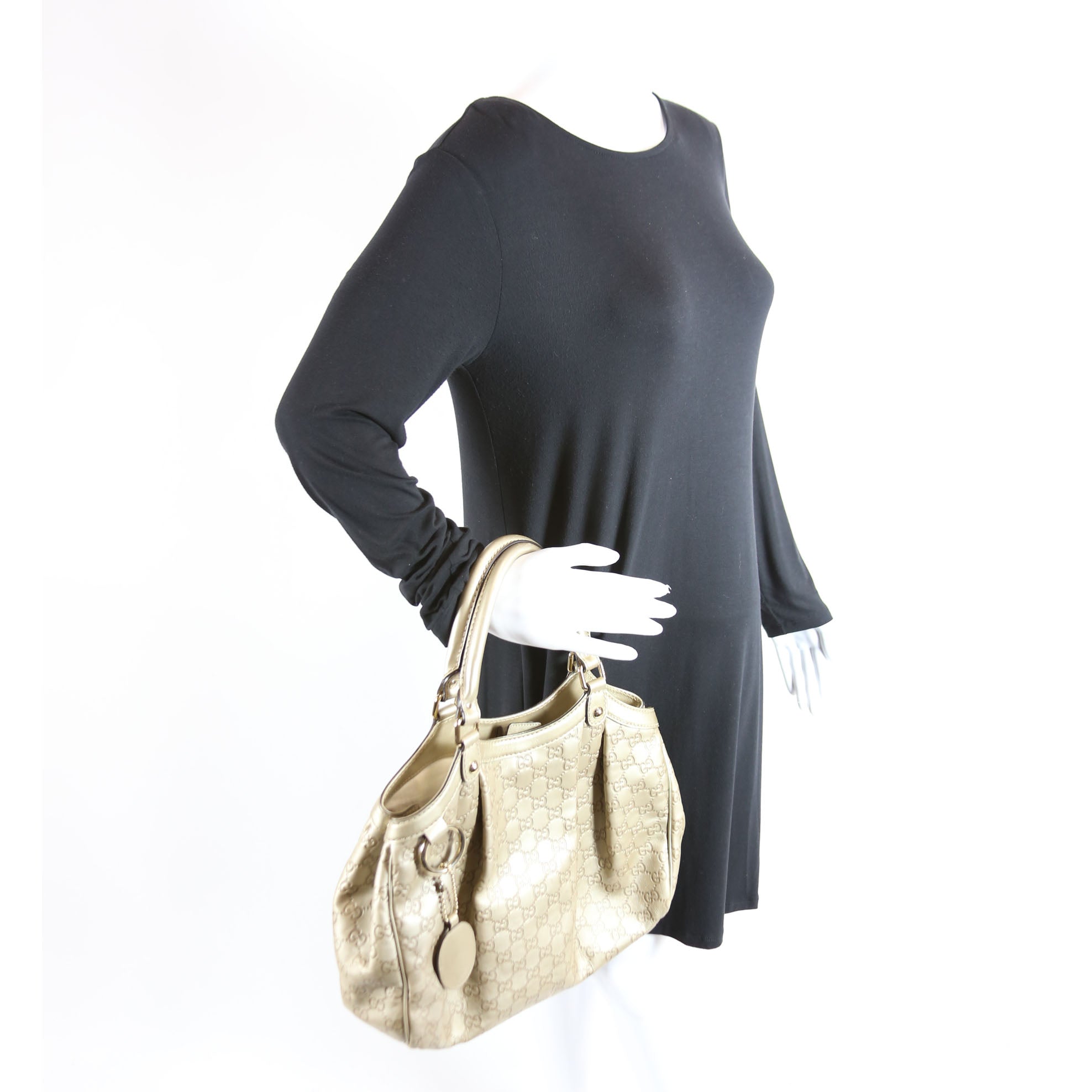 211944 Sukey GG Leather Medium Gold