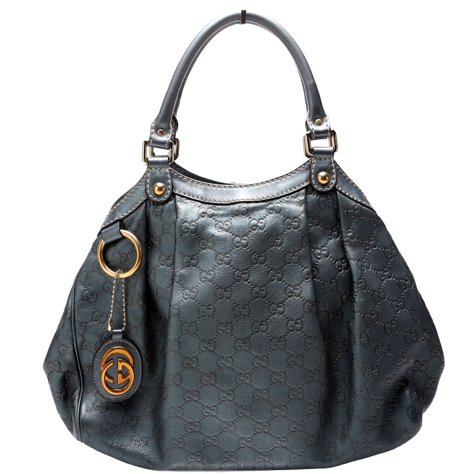 211944 Sukey GG Leather Medium Blue
