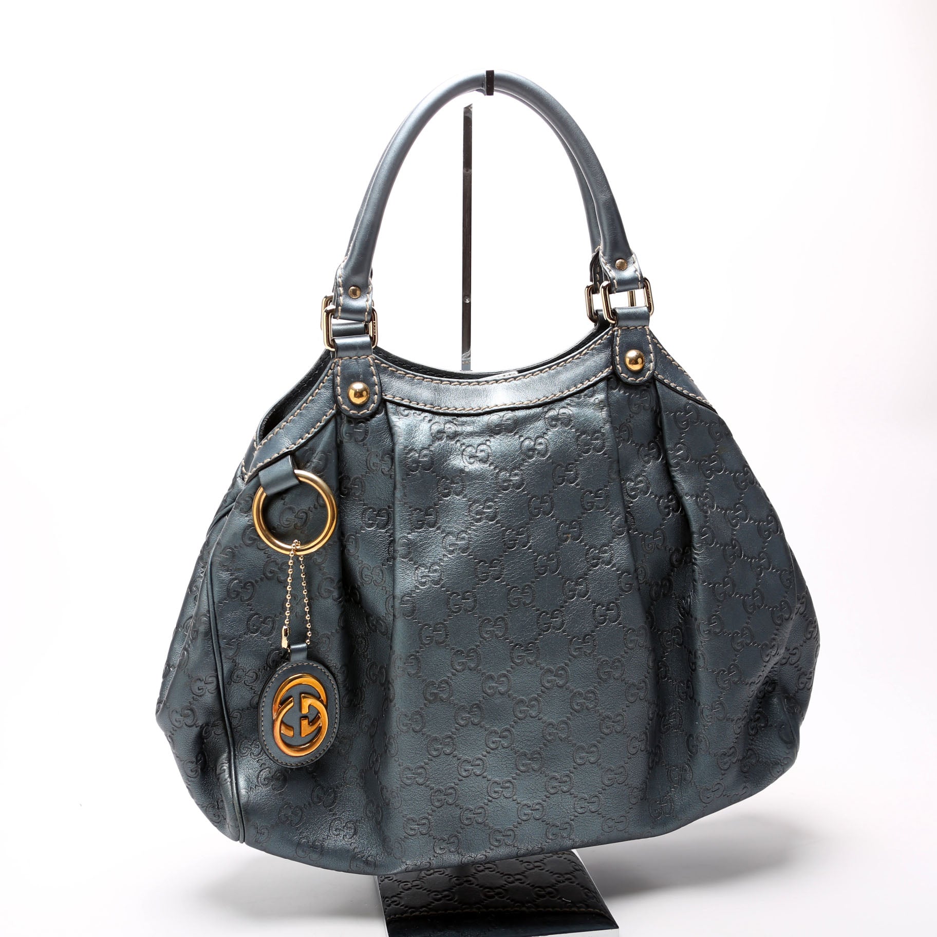 211944 Sukey GG Leather Medium Blue