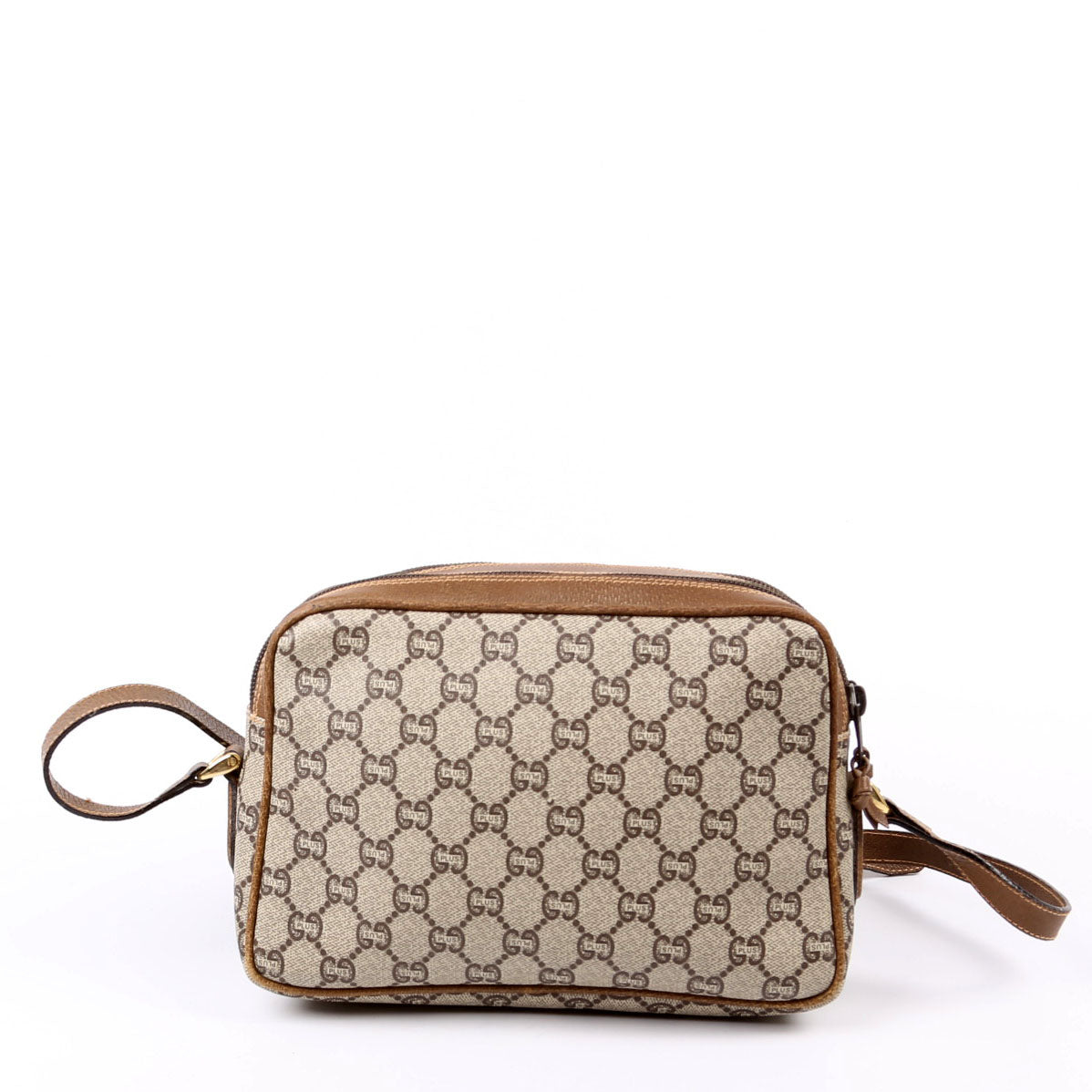 GG Plus Double Zip Shoulder Bag Vintage Brown