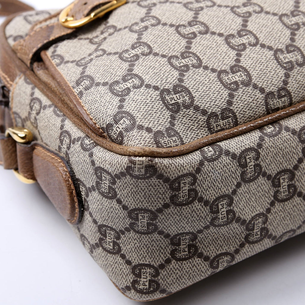 GG Plus Double Zip Shoulder Bag Vintage Brown