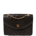 CC Flap Shoulder Bag Quilted Lambskin Vintage 0M
