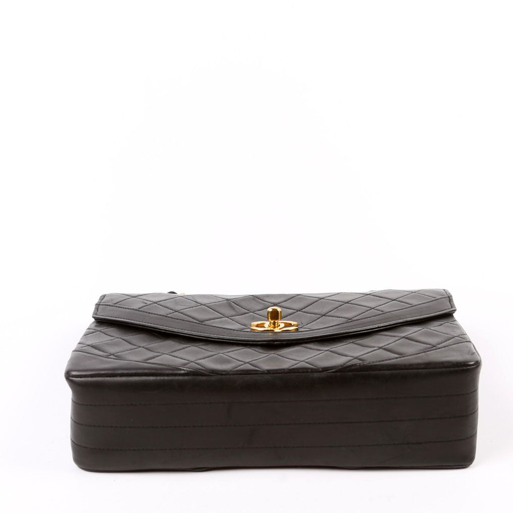 CC Flap Shoulder Bag Quilted Lambskin Vintage 0M