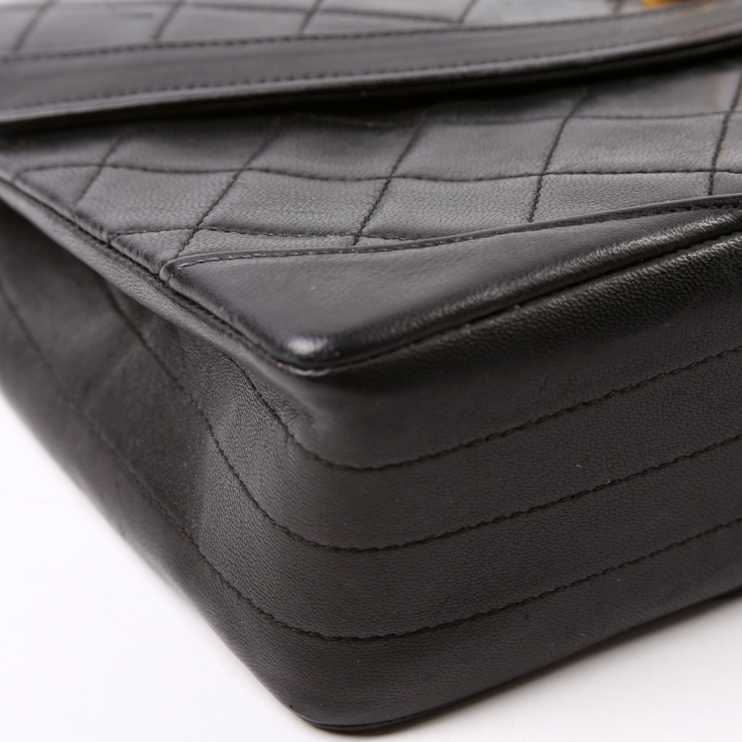CC Flap Shoulder Bag Quilted Lambskin Vintage 0M