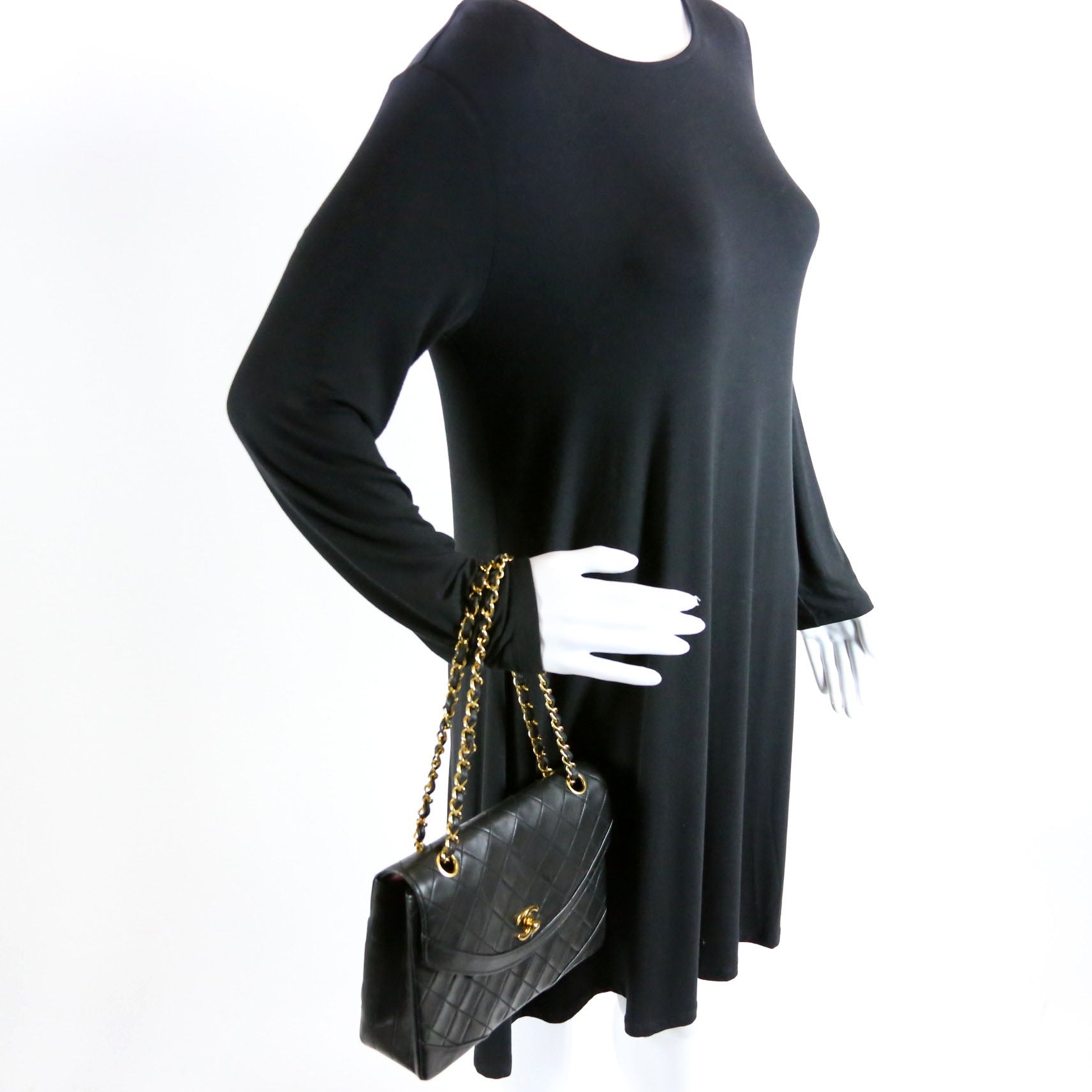 CC Flap Shoulder Bag Quilted Lambskin Vintage 0M