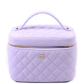 Vanity Pouch Large Quilted Caviar RFID Purple