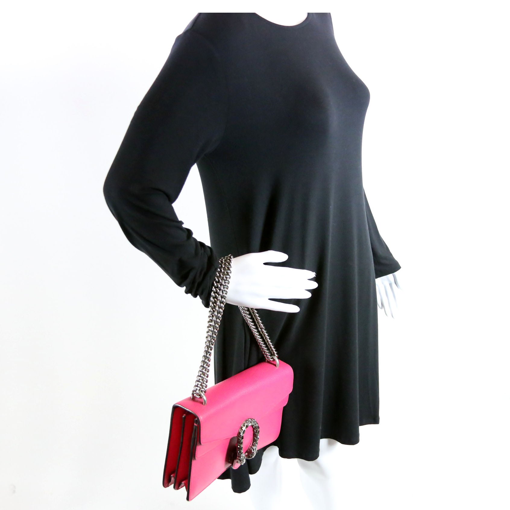 Gucci 400249 Dionysus Leather Shoulder Small Pink