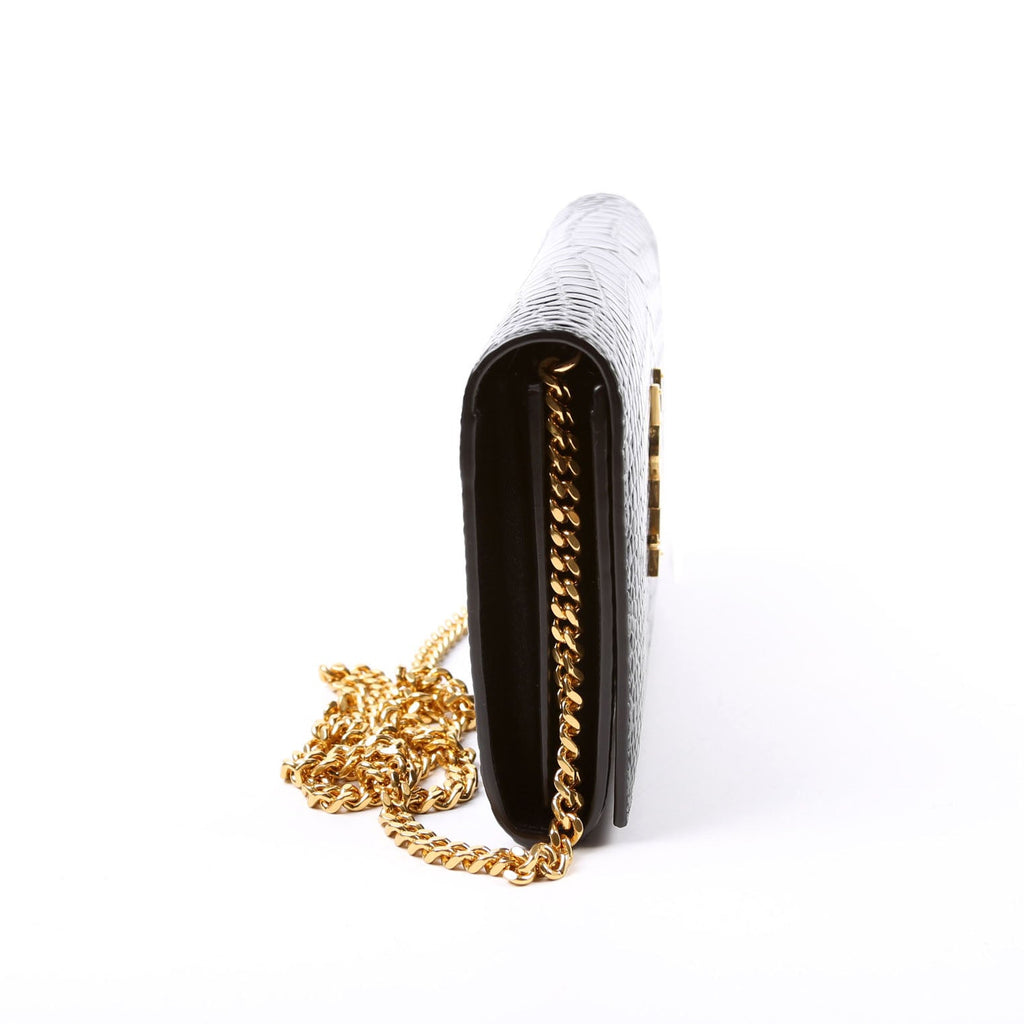 Cassandre Chain Wallet Crocodile 747464 Black