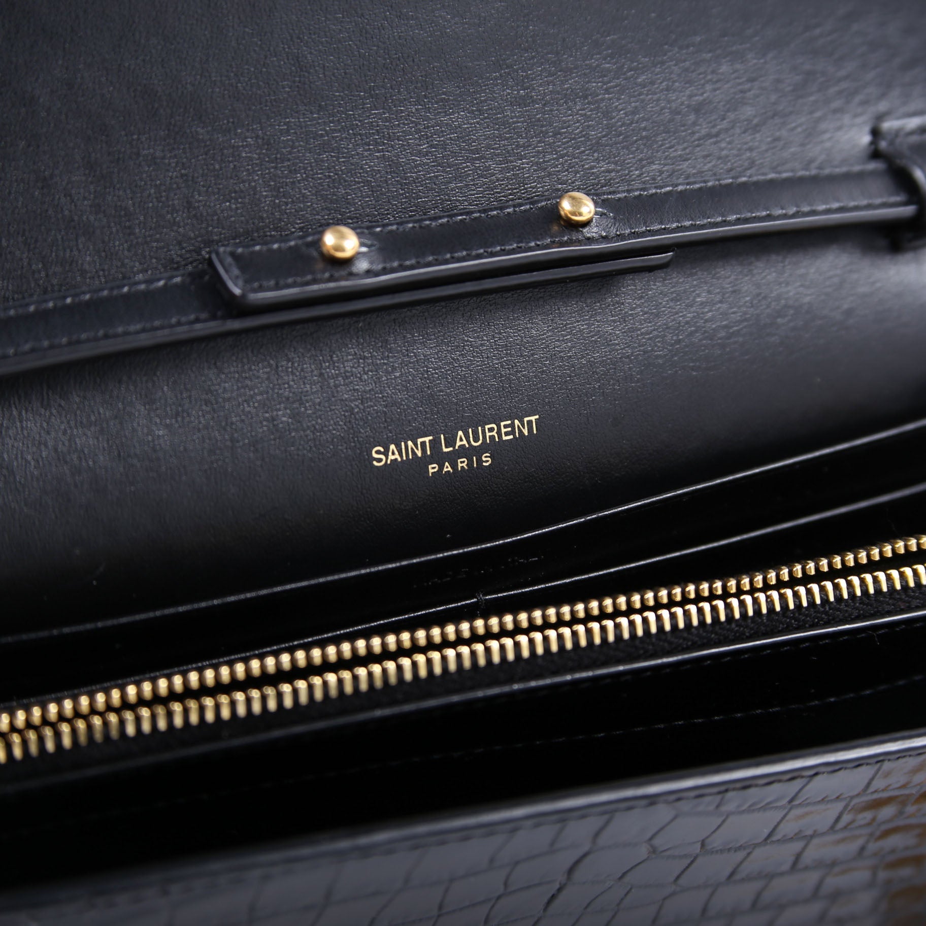 Cassandre Chain Wallet Crocodile 747464 Black