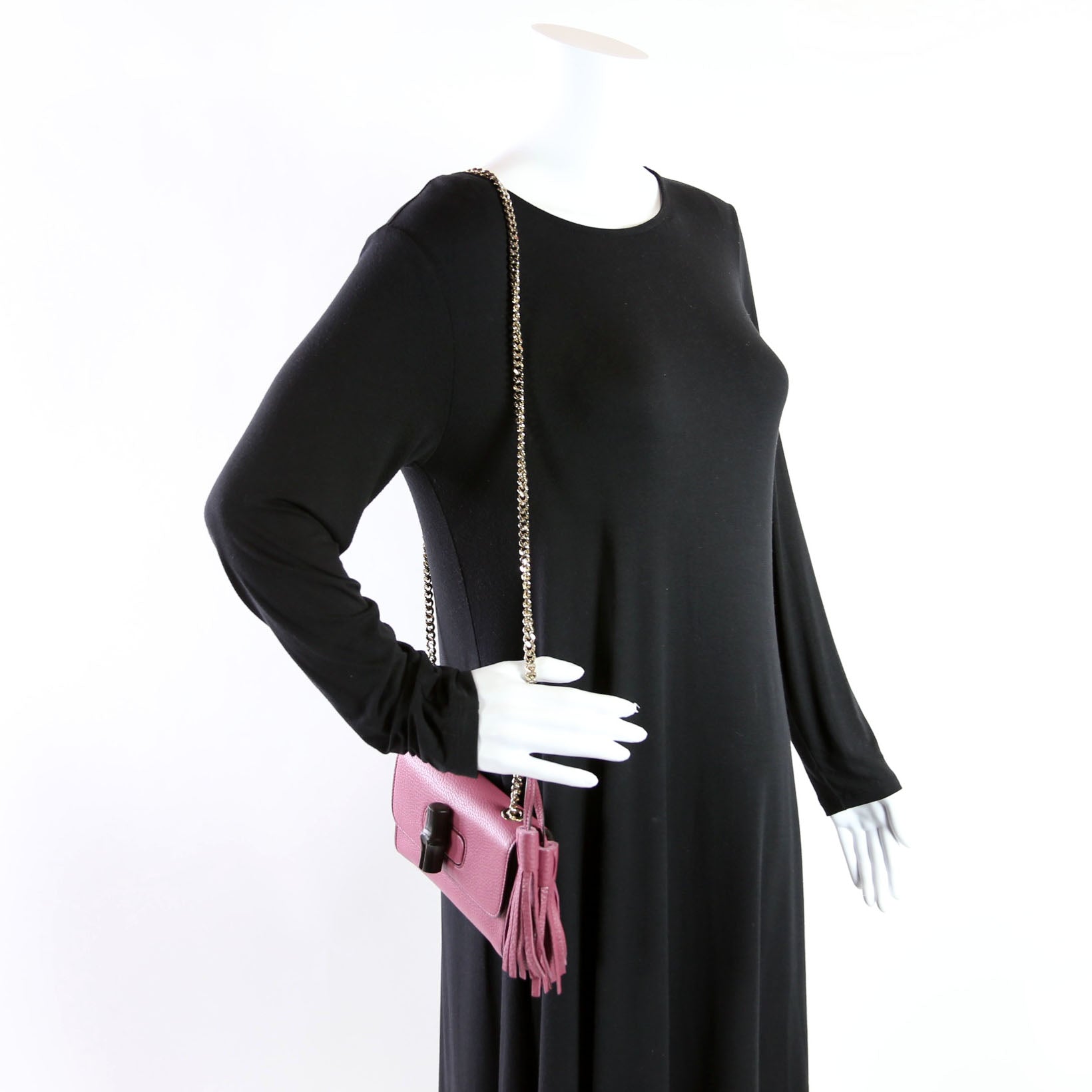 Gucci 387612 Miss Bamboo Tassel Chain Bag Purple