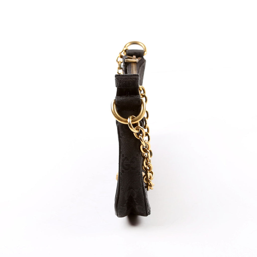 120940 GG Canvas Horsebit Nail Pochette Black