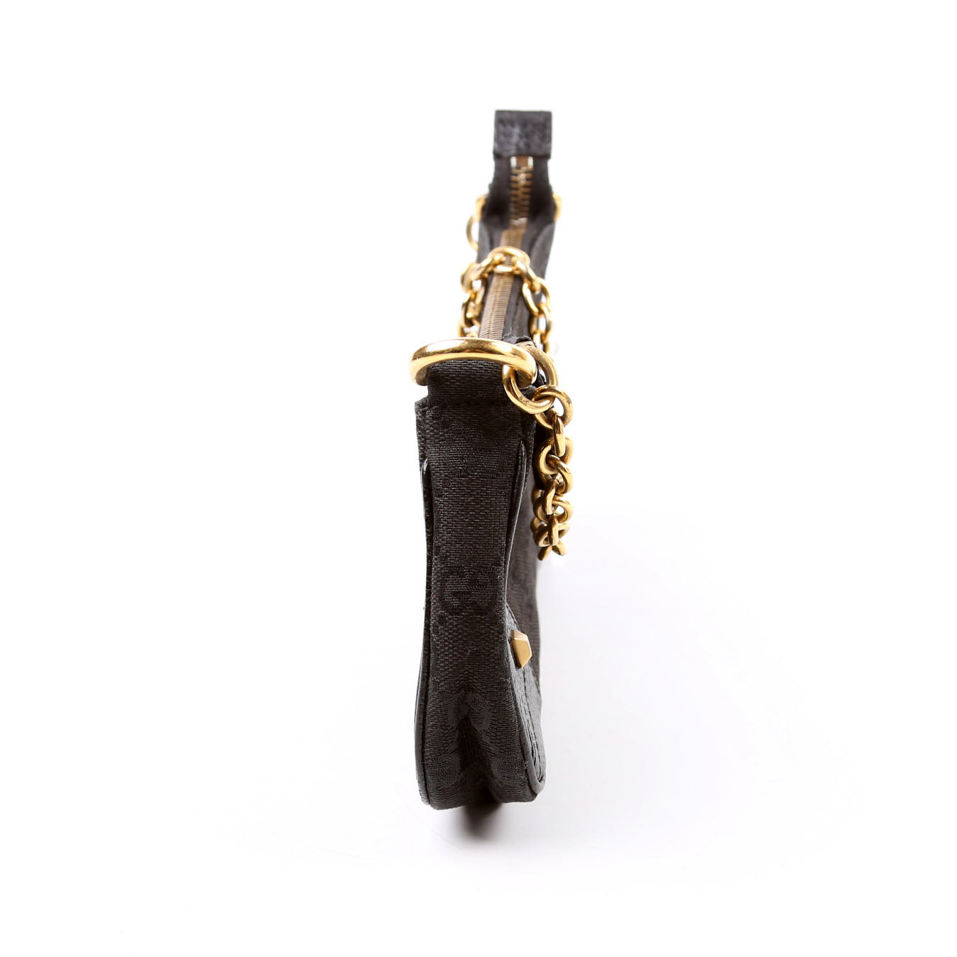 120940 GG Canvas Horsebit Nail Pochette Black