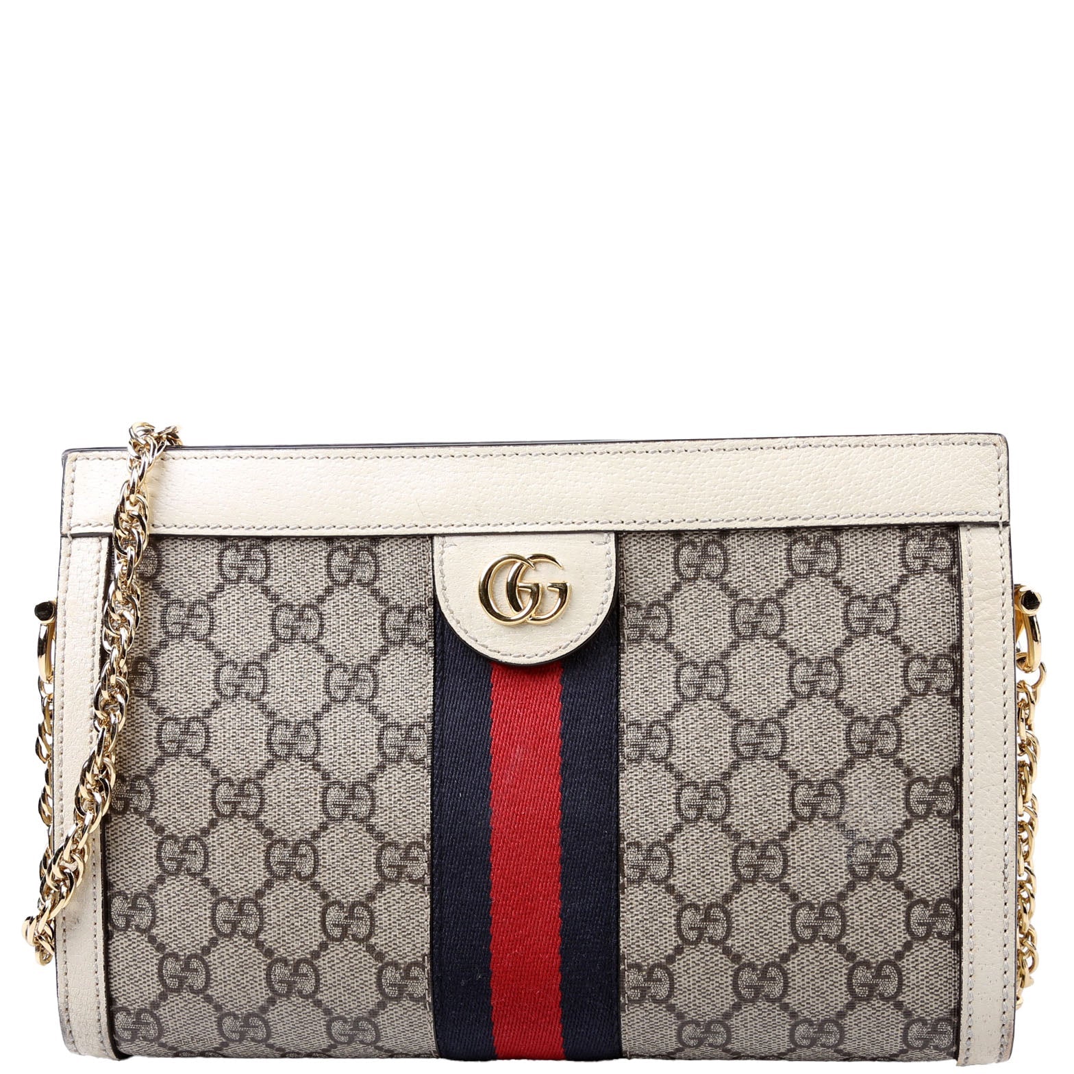 Gucci 503877 GG Supreme Ophidia Small Chain White
