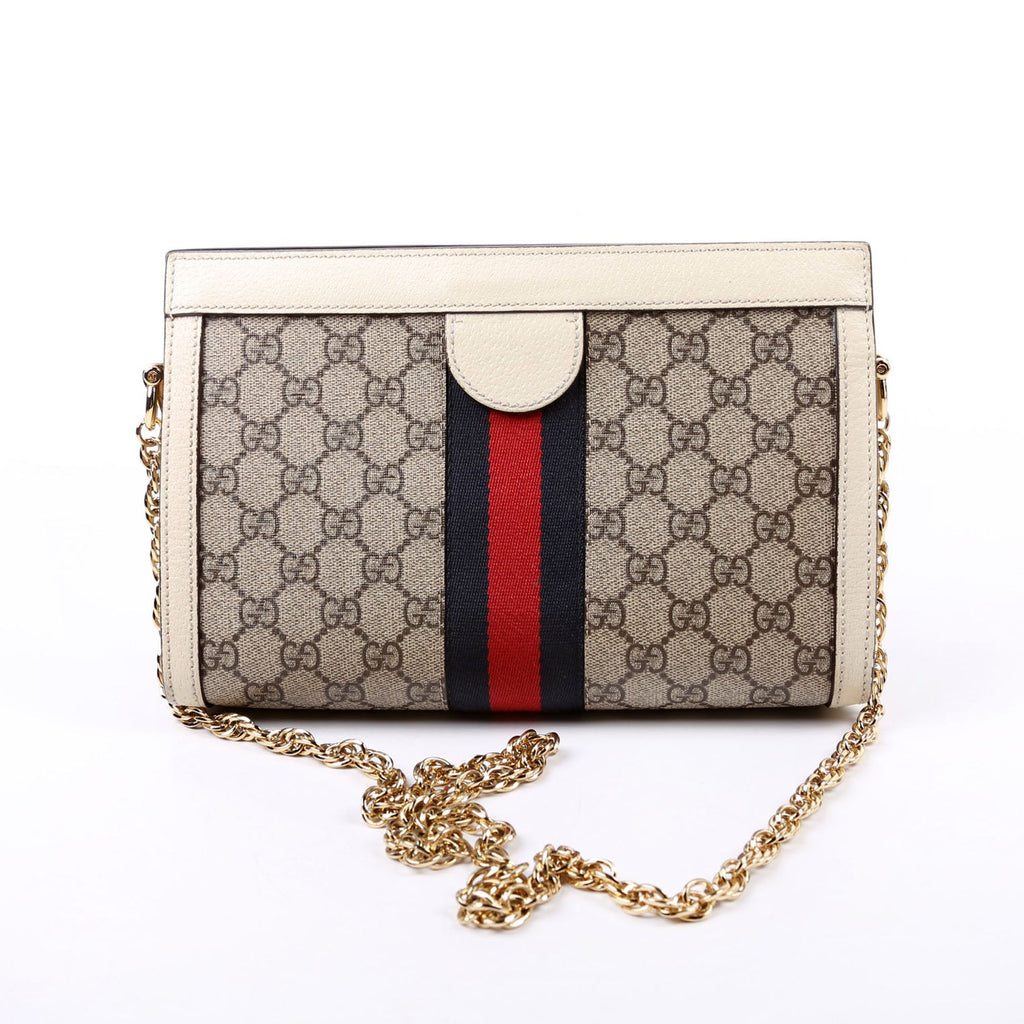 Gucci 503877 GG Supreme Ophidia Small Chain White