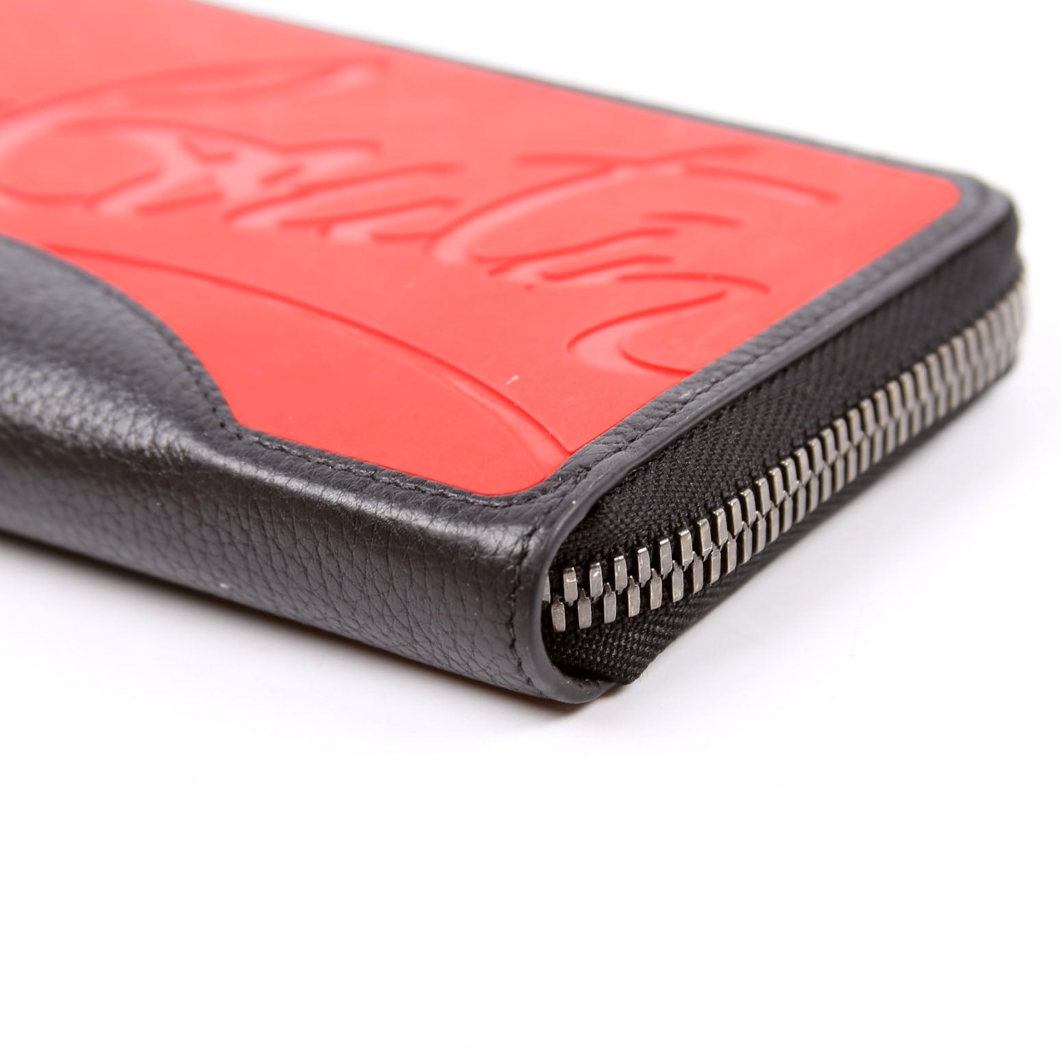 Panettone Rubber/Leather Zip Around Wallet Black/Red