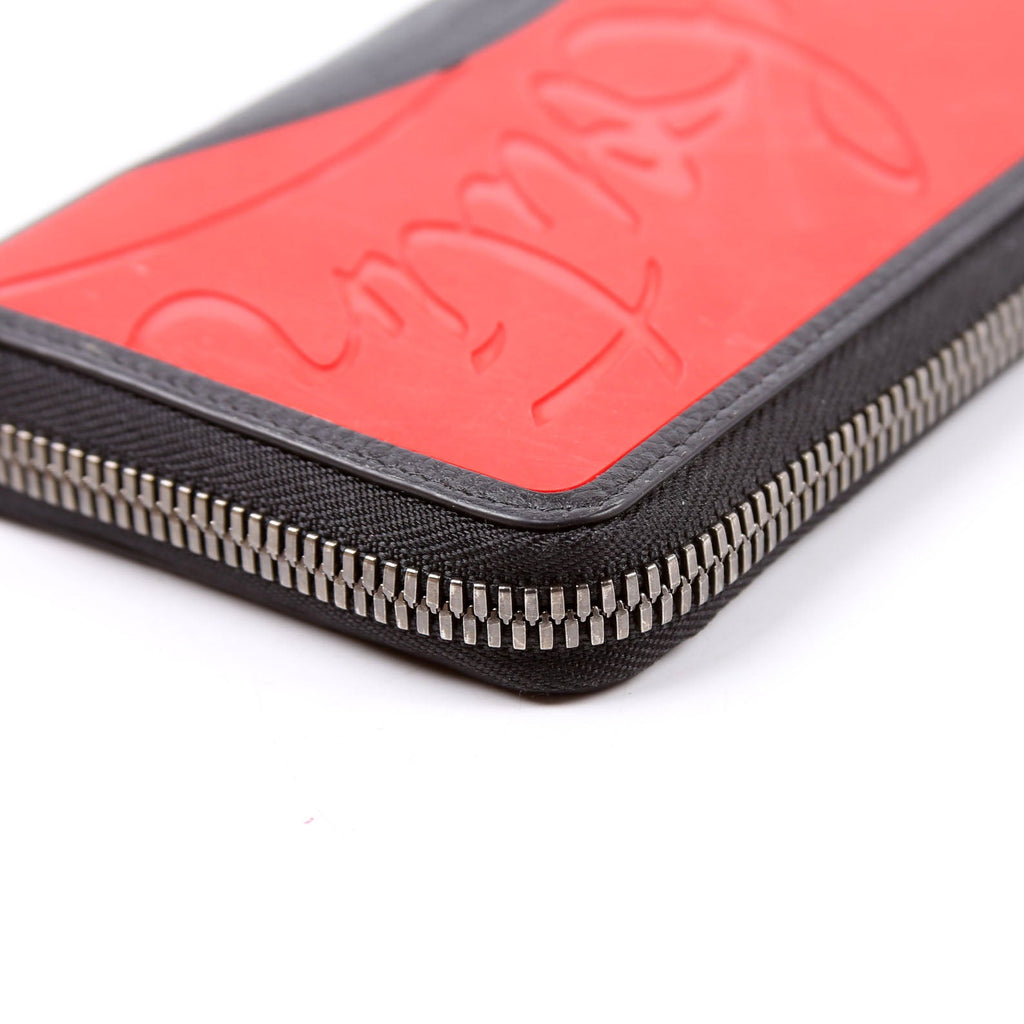 Panettone Rubber/Leather Zip Around Wallet Black/Red