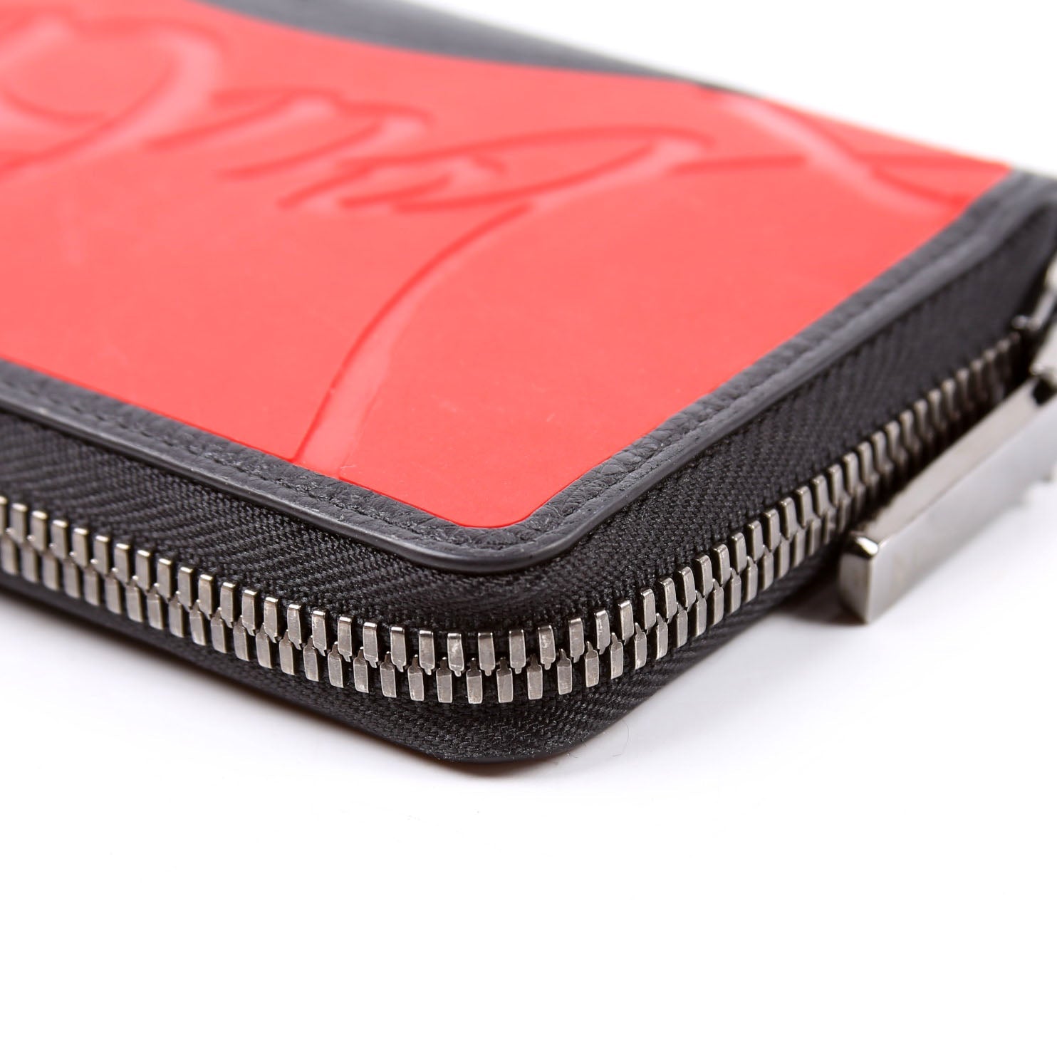 Panettone Rubber/Leather Zip Around Wallet Black/Red