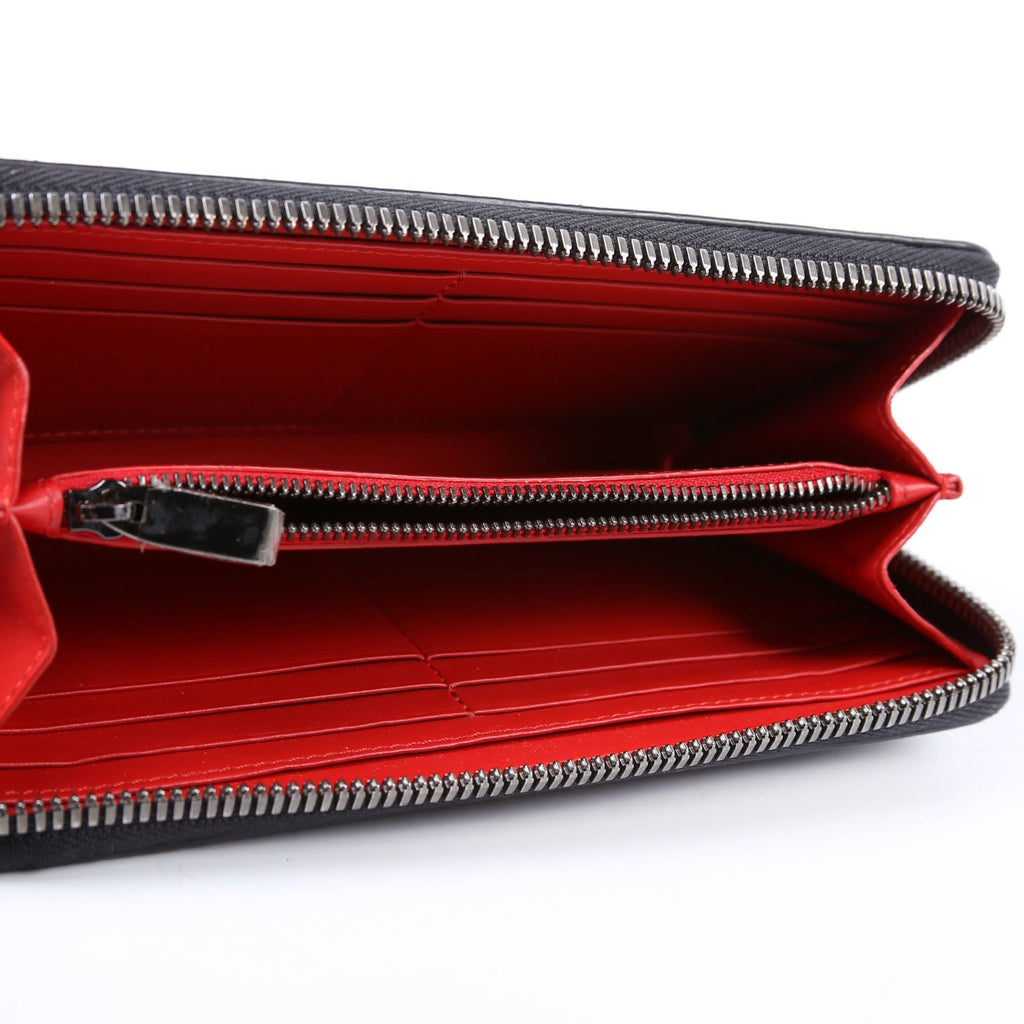 Panettone Rubber/Leather Zip Around Wallet Black/Red