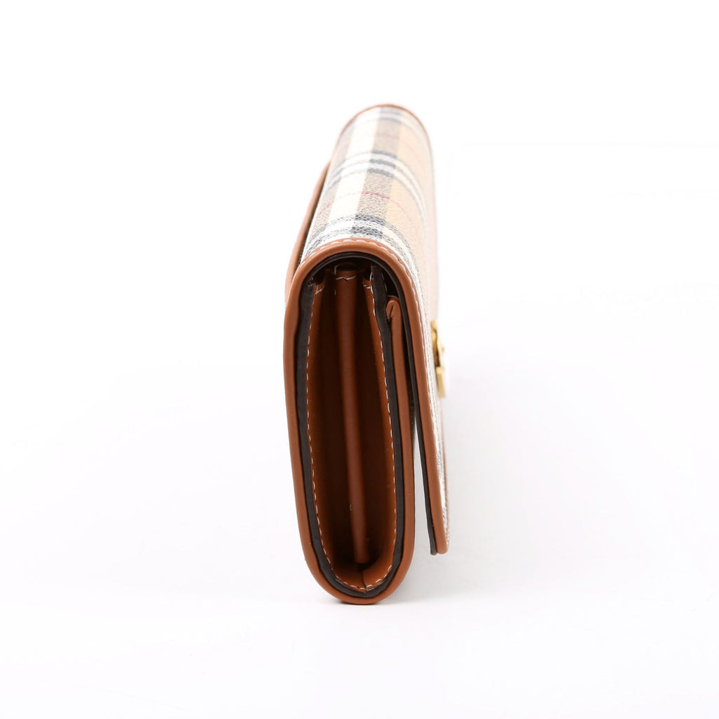 Archive Check Continental Wallet Brown