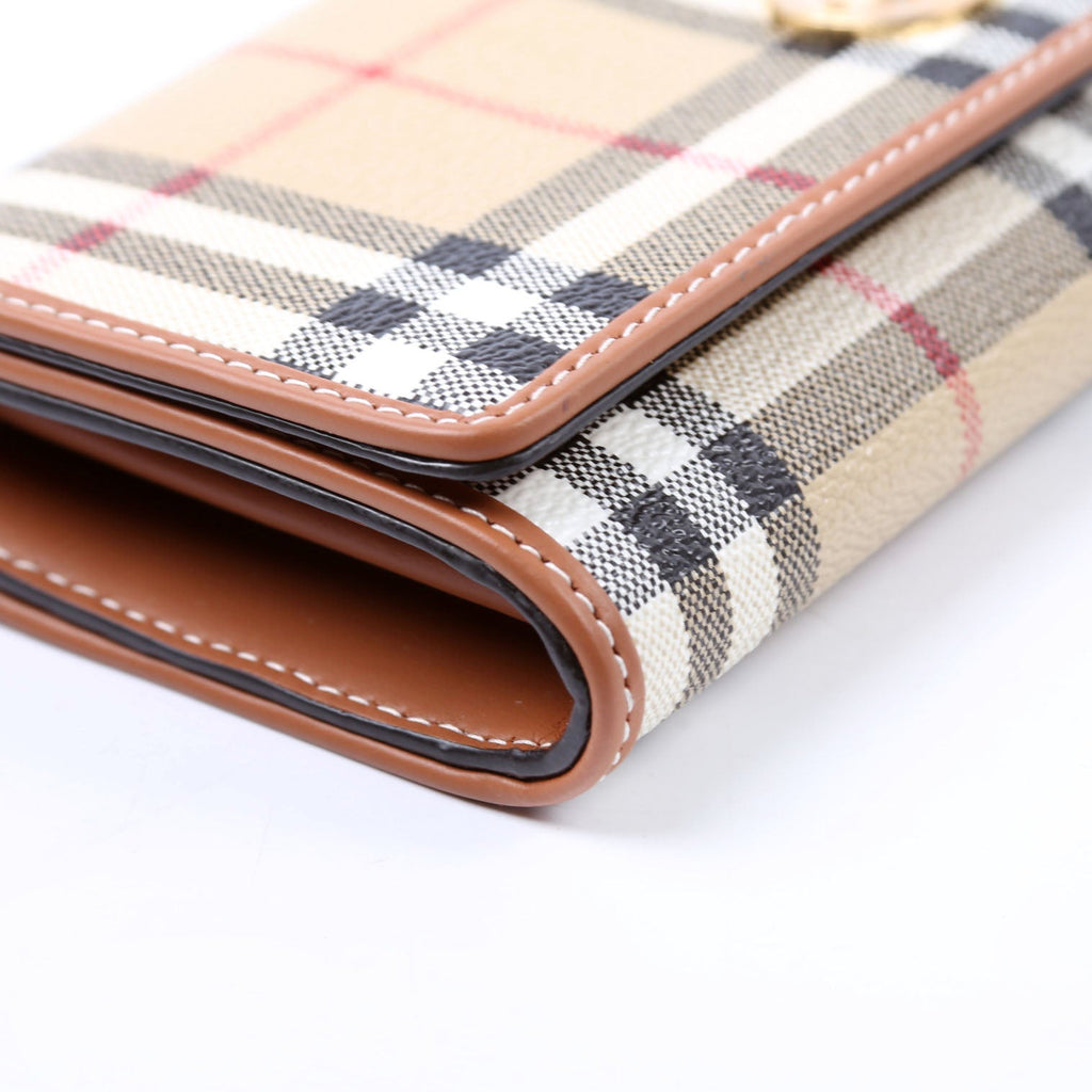 Archive Check Continental Wallet Brown