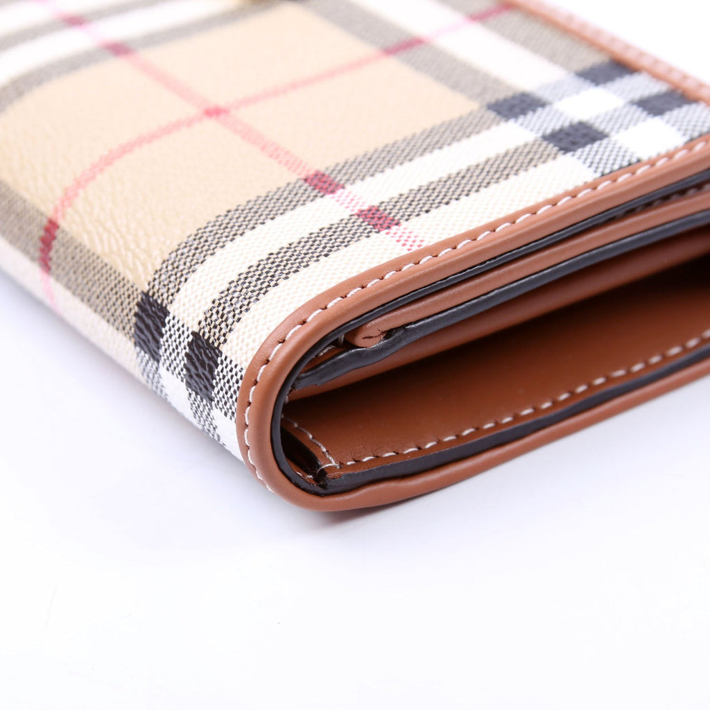 Archive Check Continental Wallet Brown