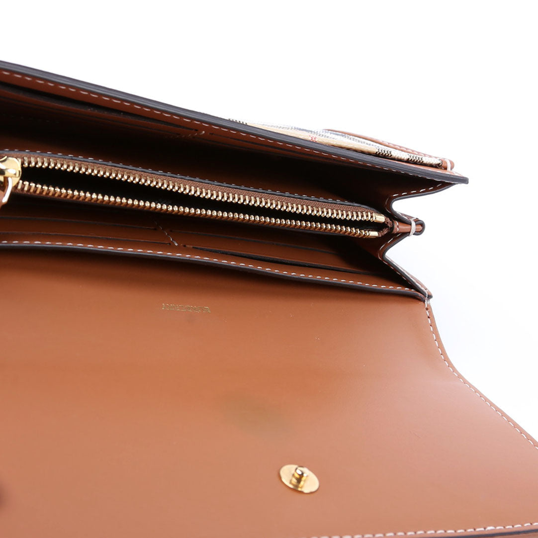 Archive Check Continental Wallet Brown