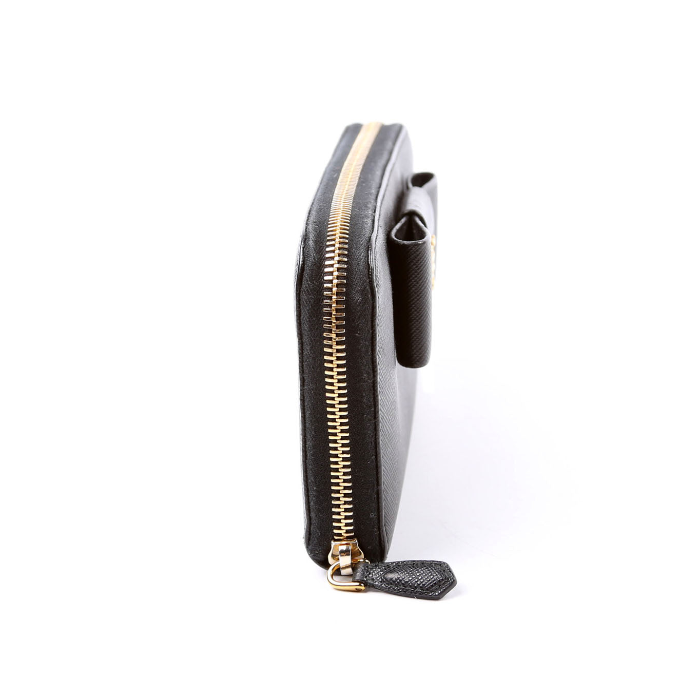 Saffiano Bow Zip Around Wallet 1M0506L Black