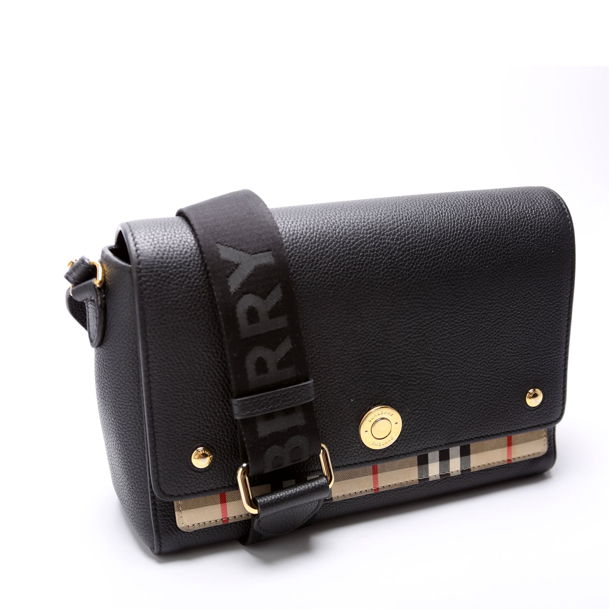 Note Crossbody Vintage Check Medium Black