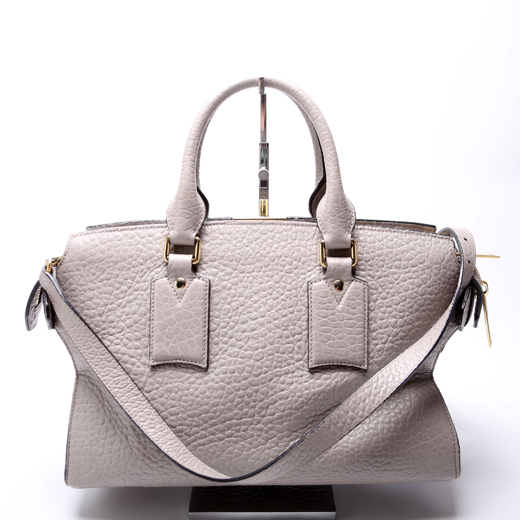 3971049 Grain Leather Clifton Tote Grey