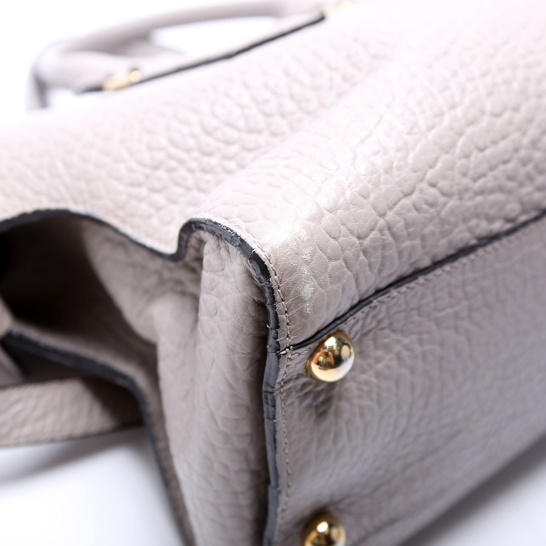 3971049 Grain Leather Clifton Tote Grey