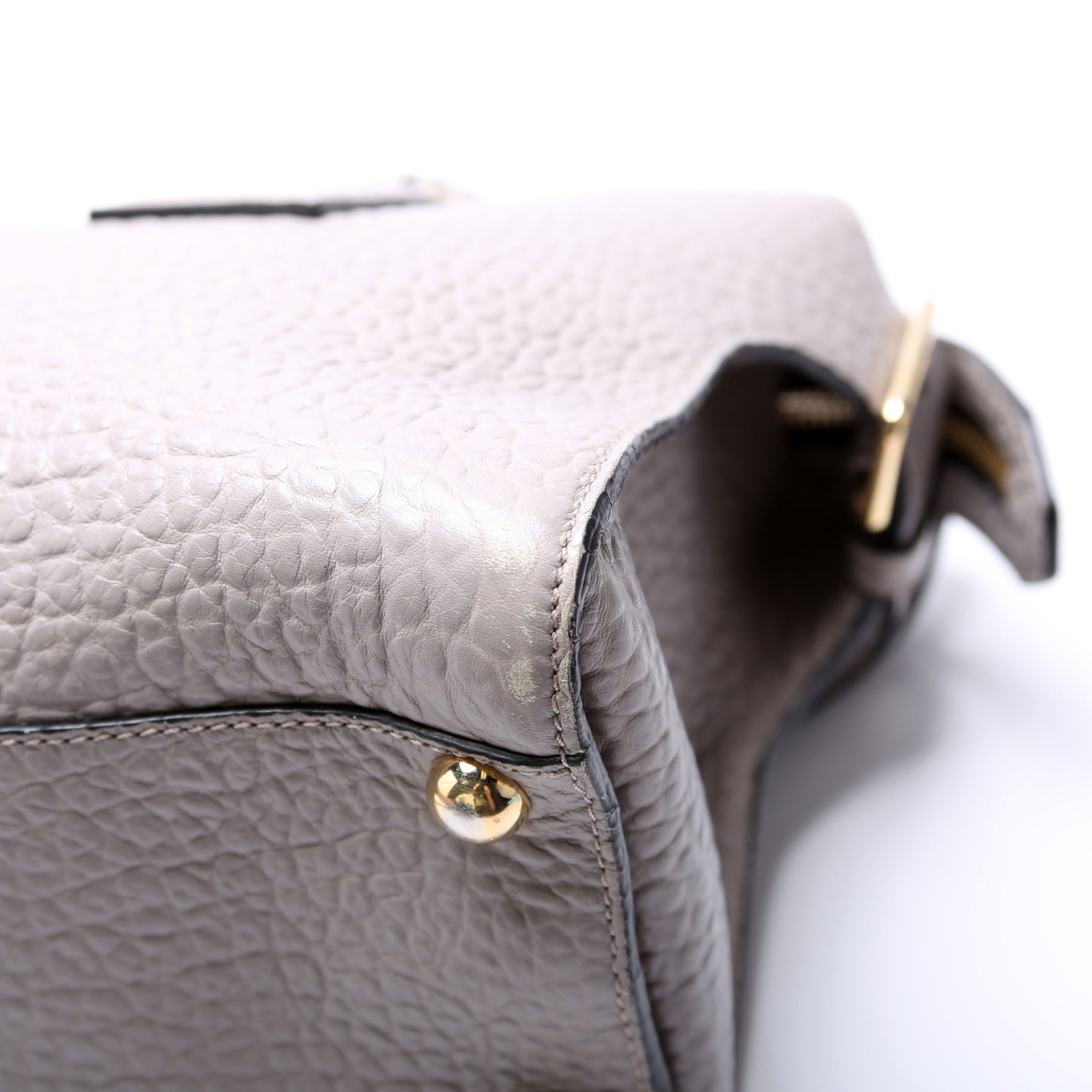 3971049 Grain Leather Clifton Tote Grey