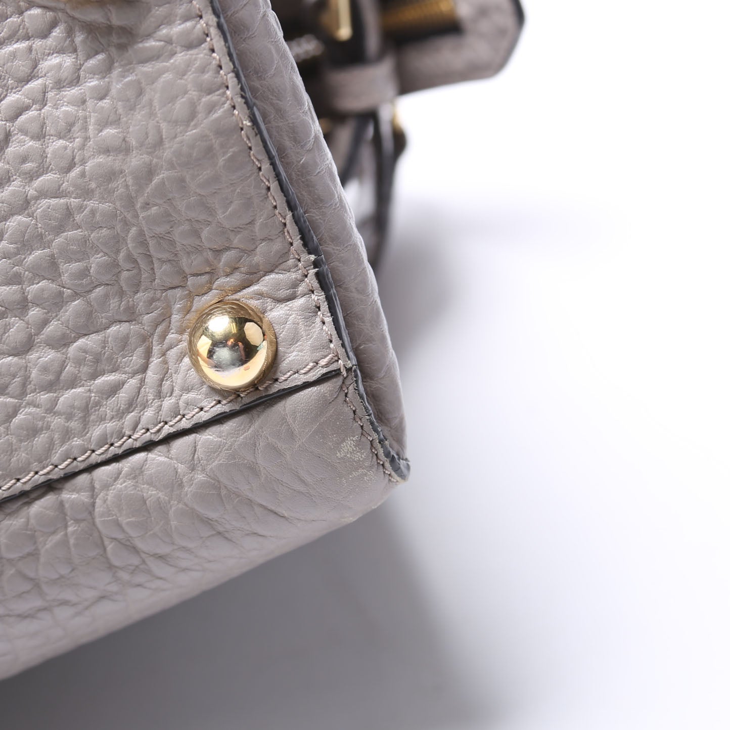 3971049 Grain Leather Clifton Tote Grey