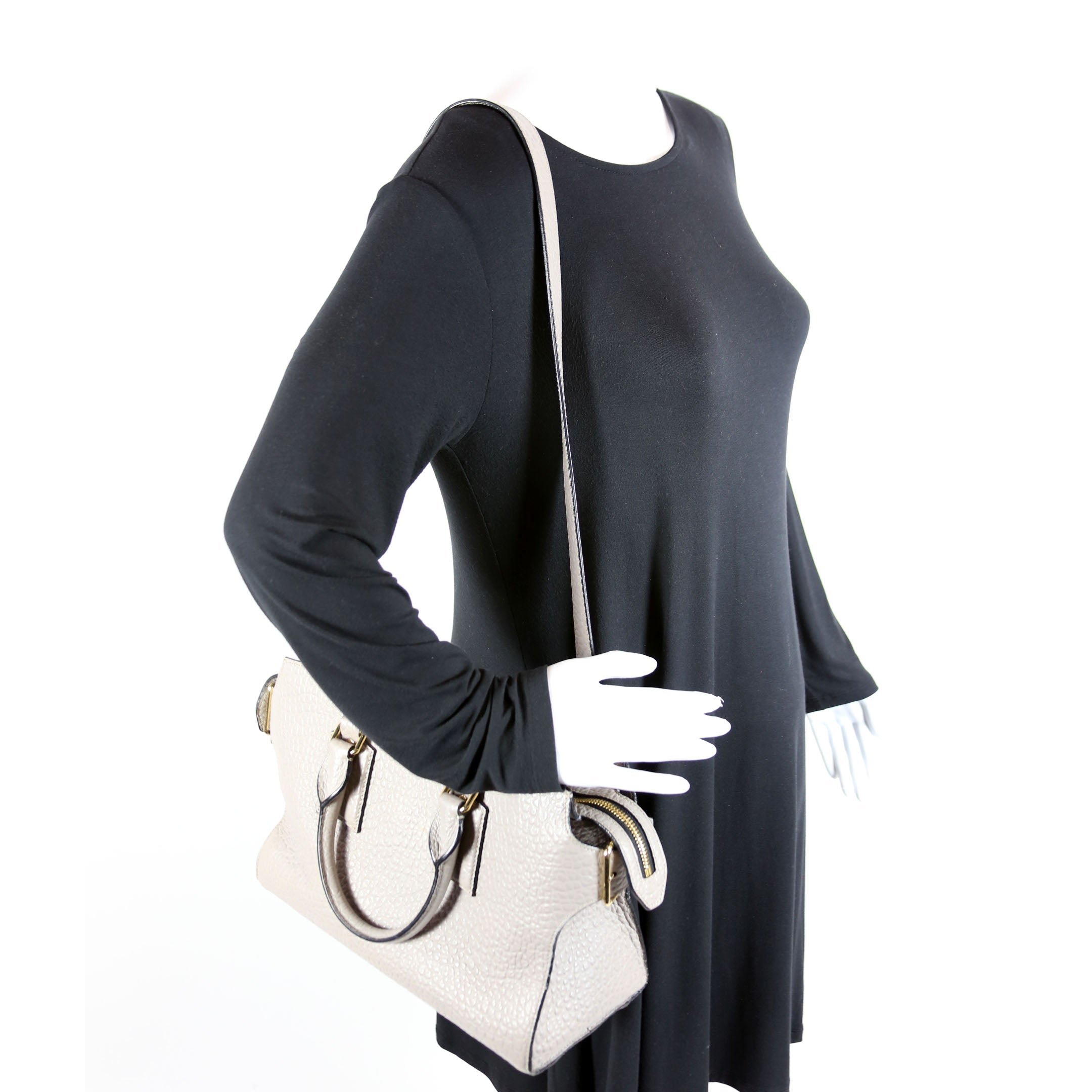 3971049 Grain Leather Clifton Tote Grey