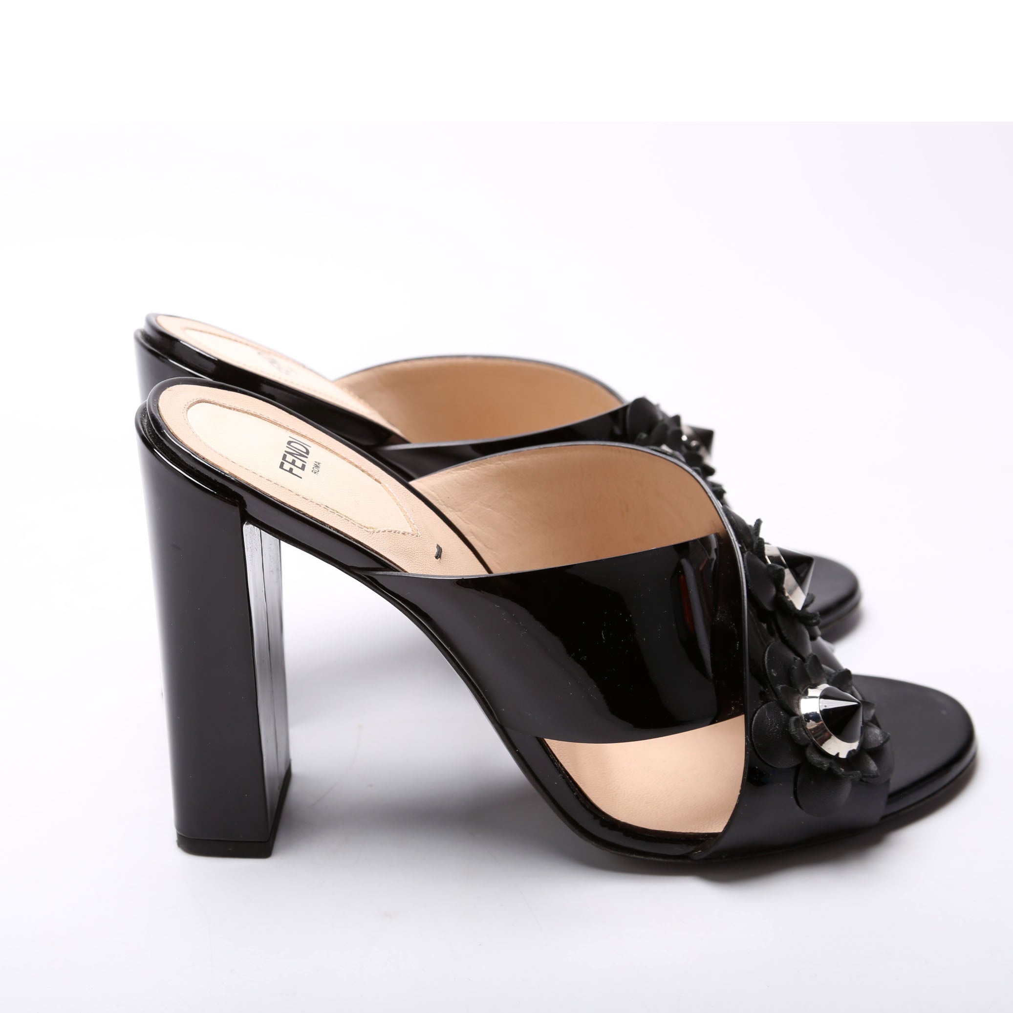 Flowerland Patent Mules Size 39