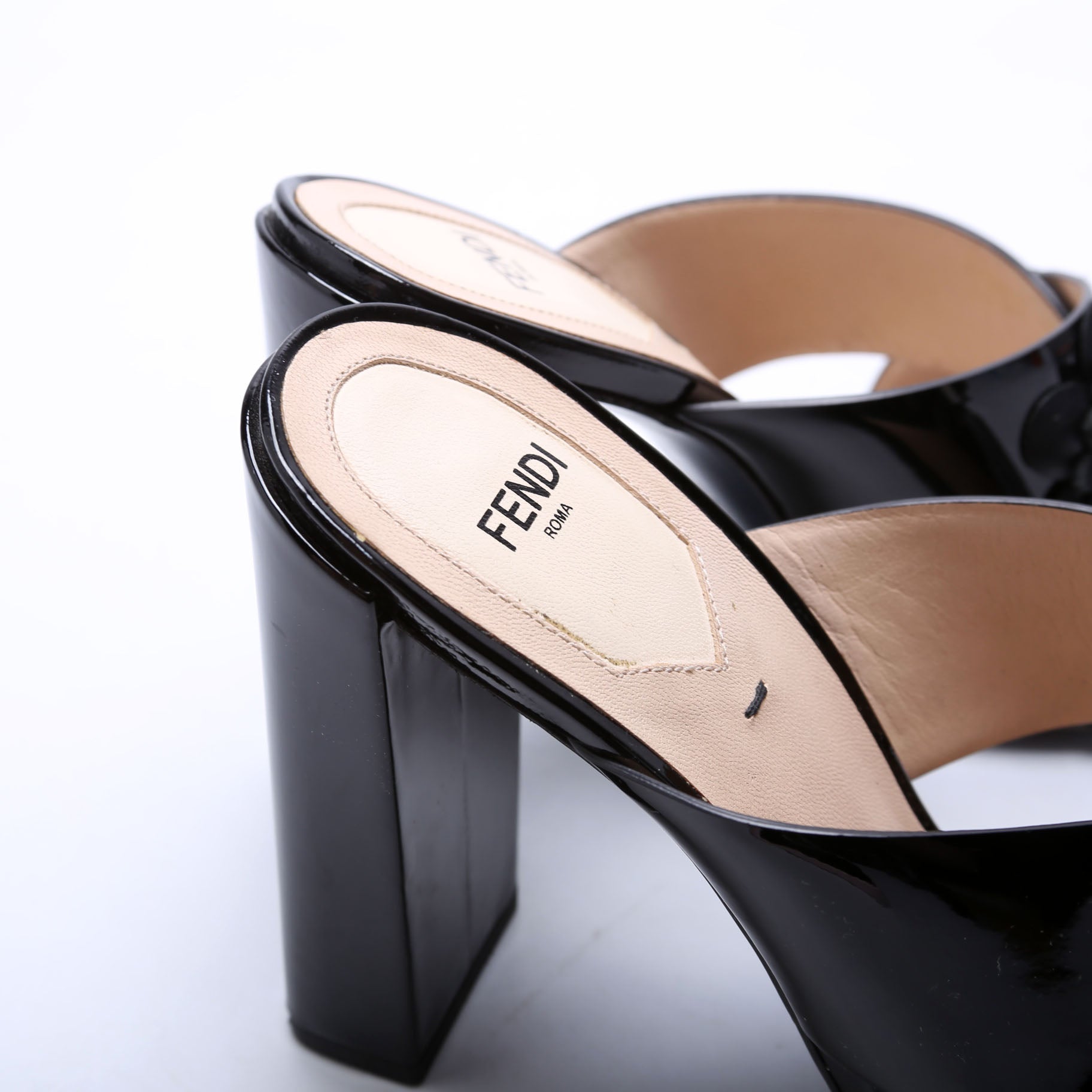 Flowerland Patent Mules Size 39