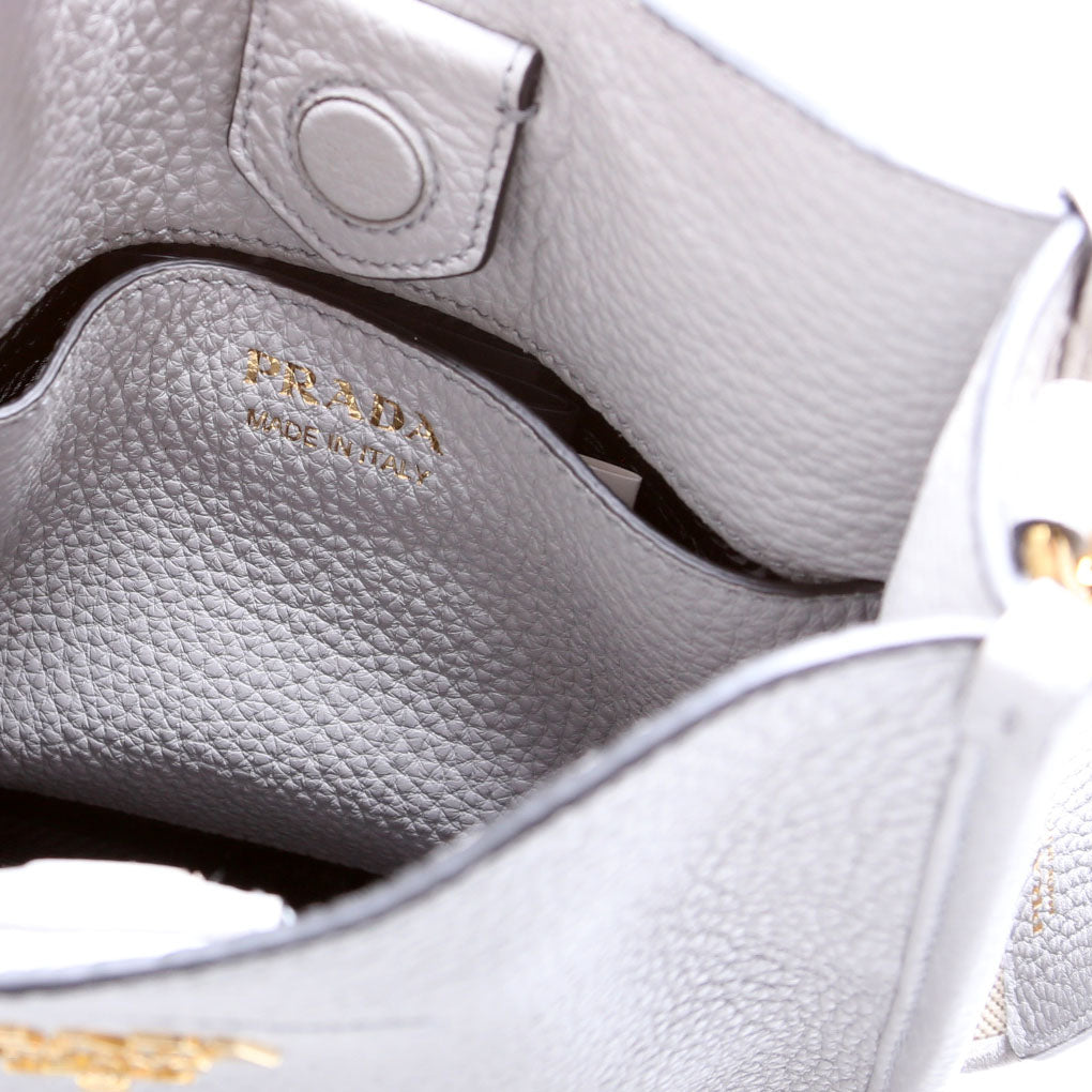 1BH191 Leather Mini Shoulder Bag Grey