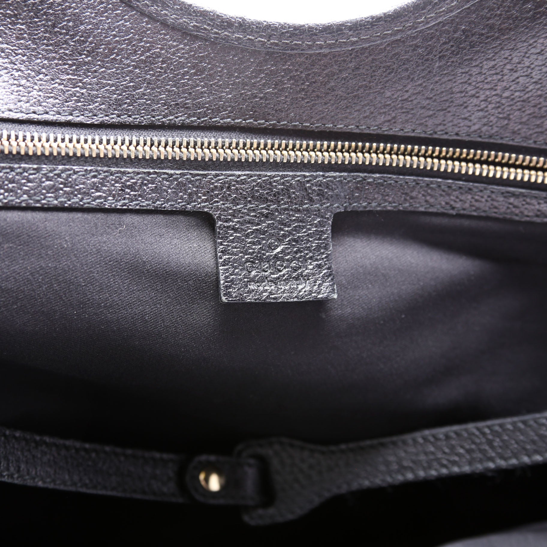 Gucci 145769 Horsebit Canvas/Leather Shoulder Bag Black