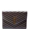 759533 Cassandre Matelasse Flap Pouch Brown