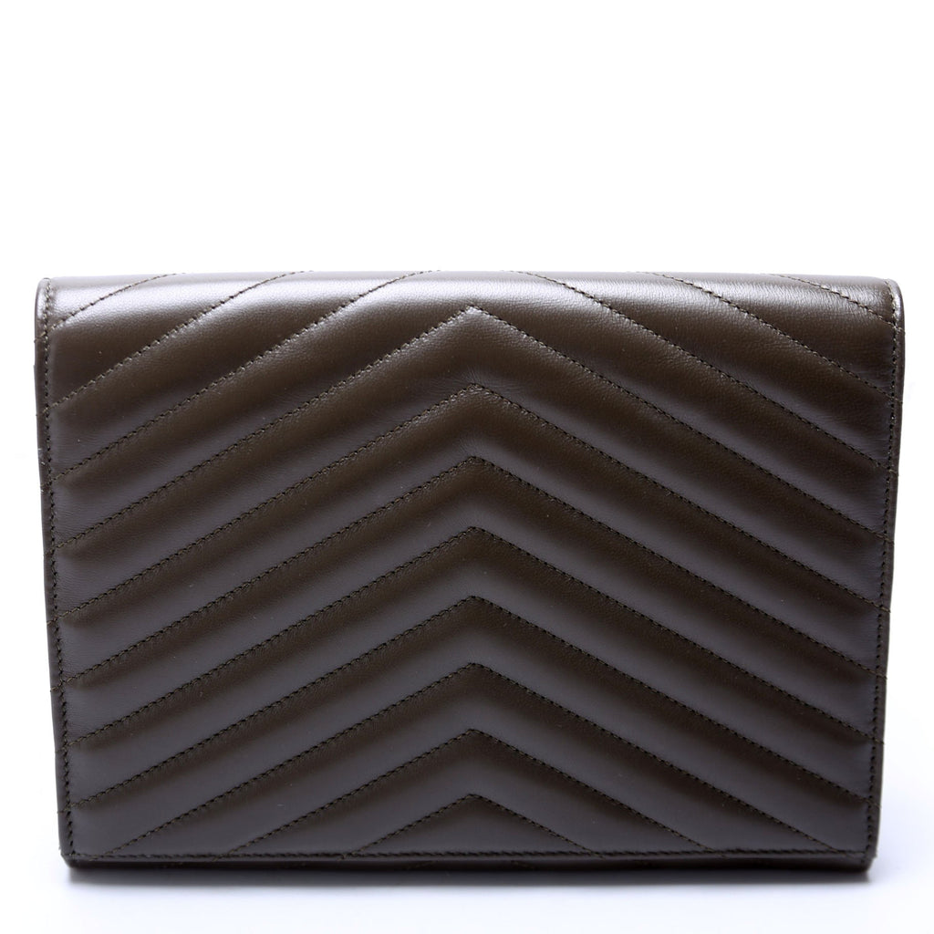 759533 Cassandre Matelasse Flap Pouch Brown