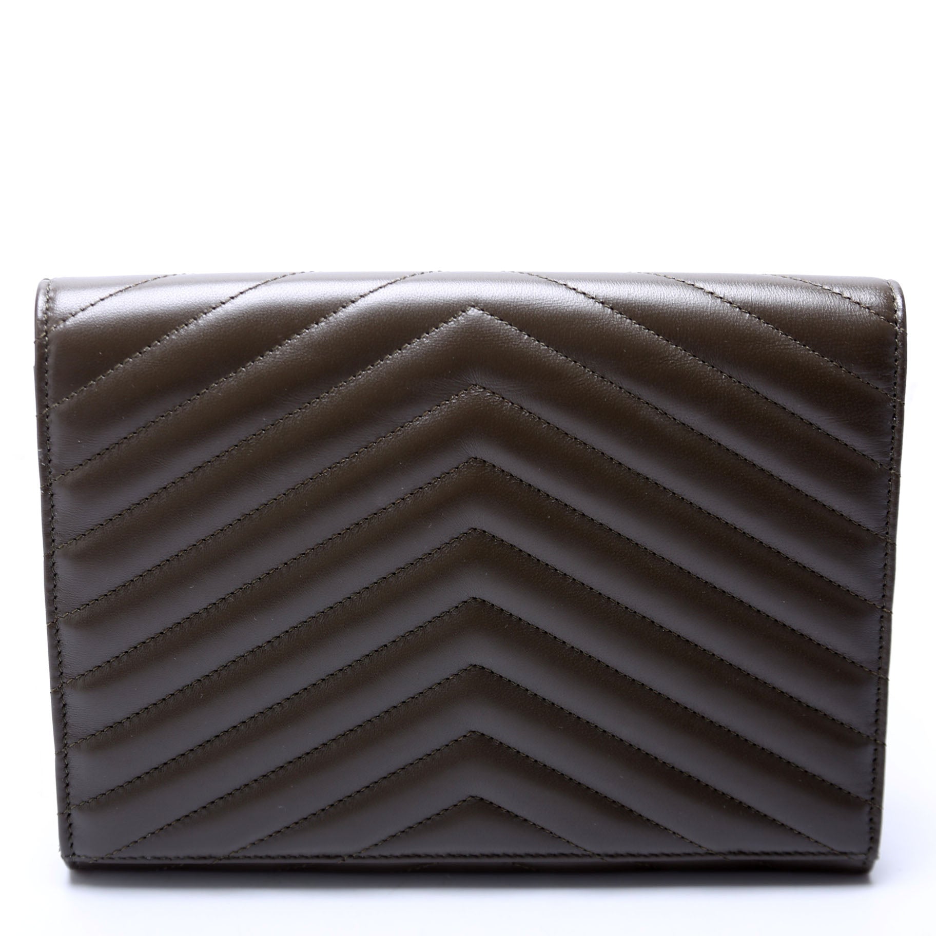 759533 Cassandre Matelasse Flap Pouch Brown