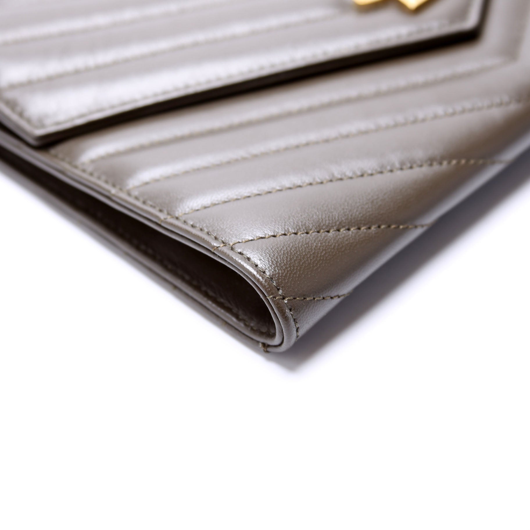 759533 Cassandre Matelasse Flap Pouch Brown