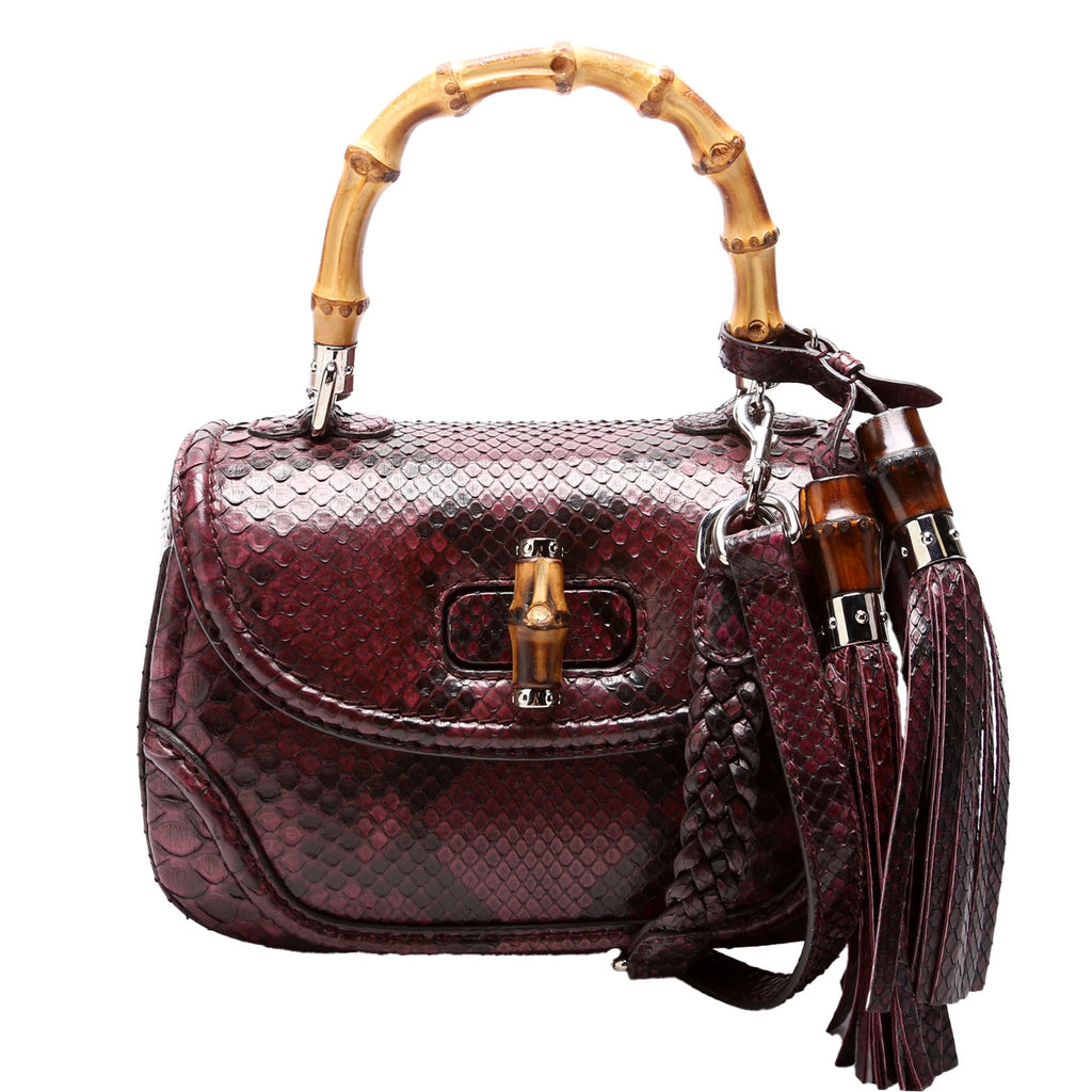 247143 Python New Bamboo Top Handle Medium Bag