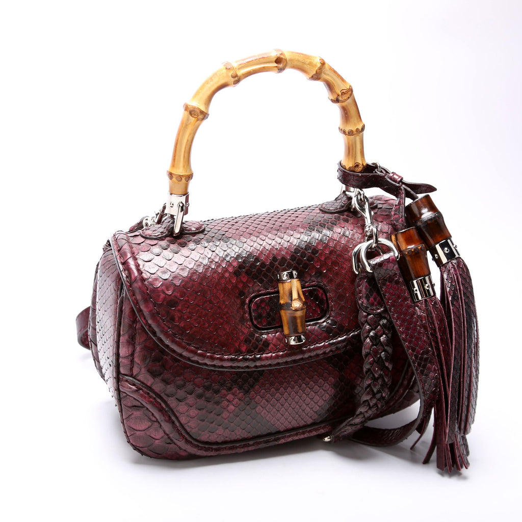 247143 Python New Bamboo Top Handle Medium Bag