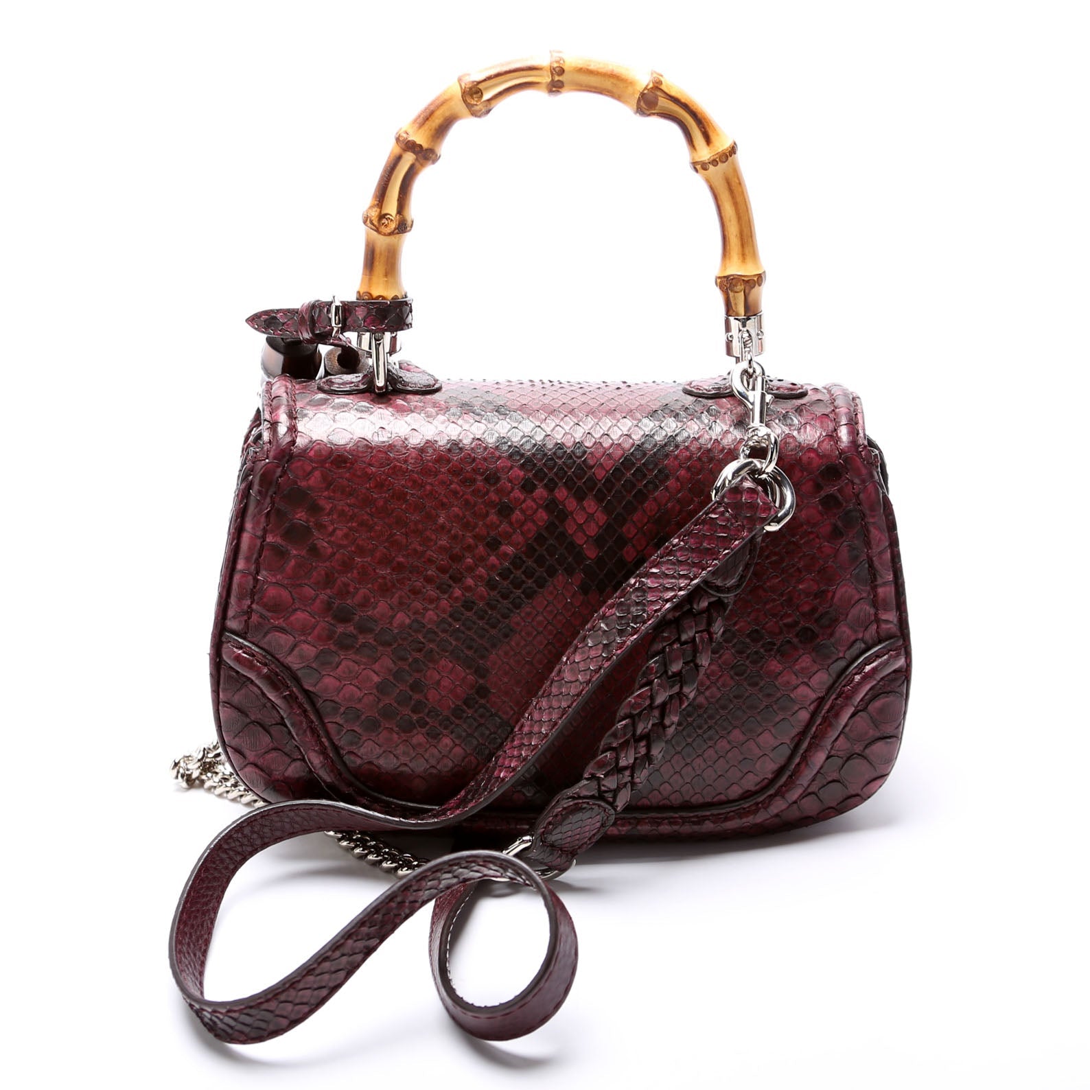 247143 Python New Bamboo Top Handle Medium Bag