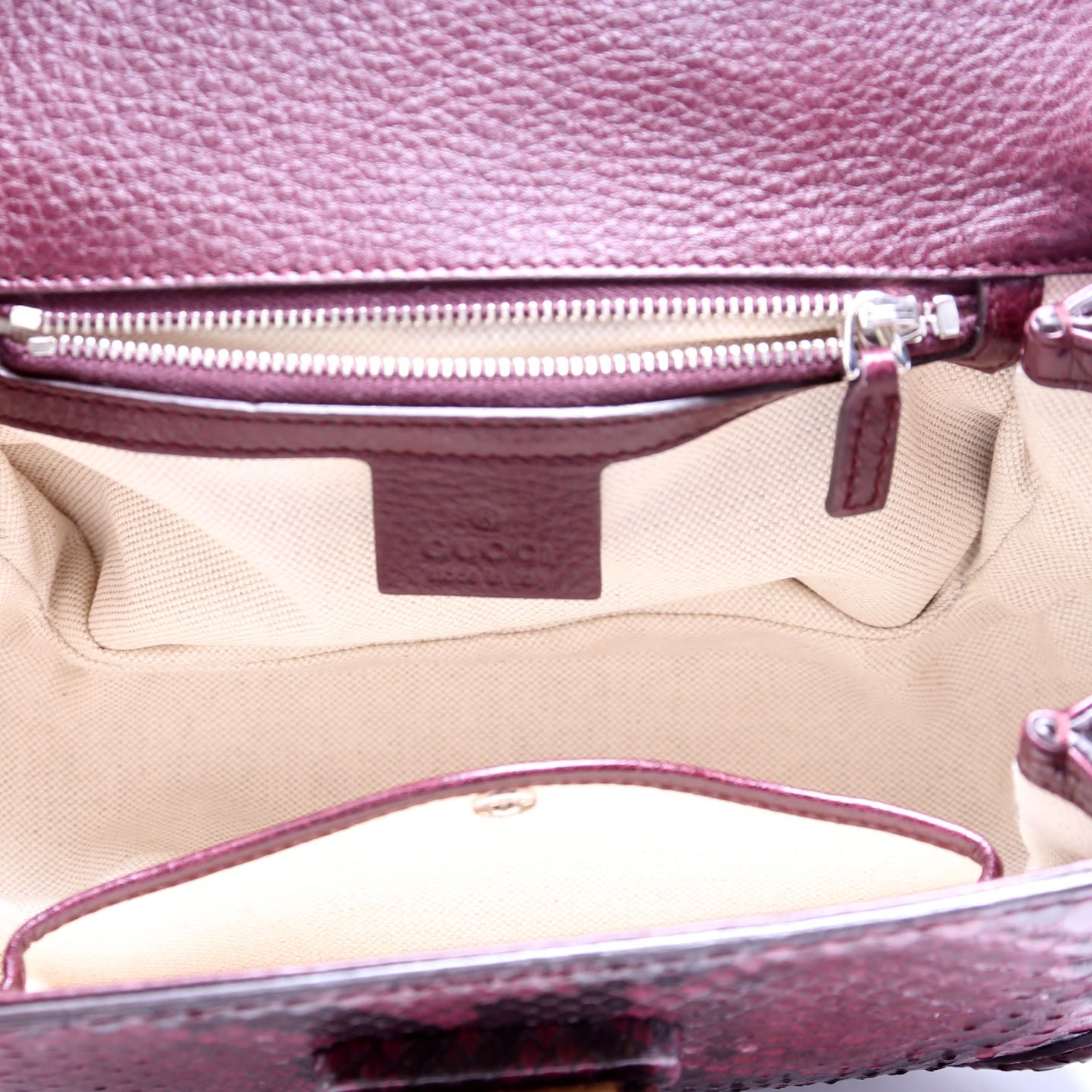 247143 Python New Bamboo Top Handle Medium Bag