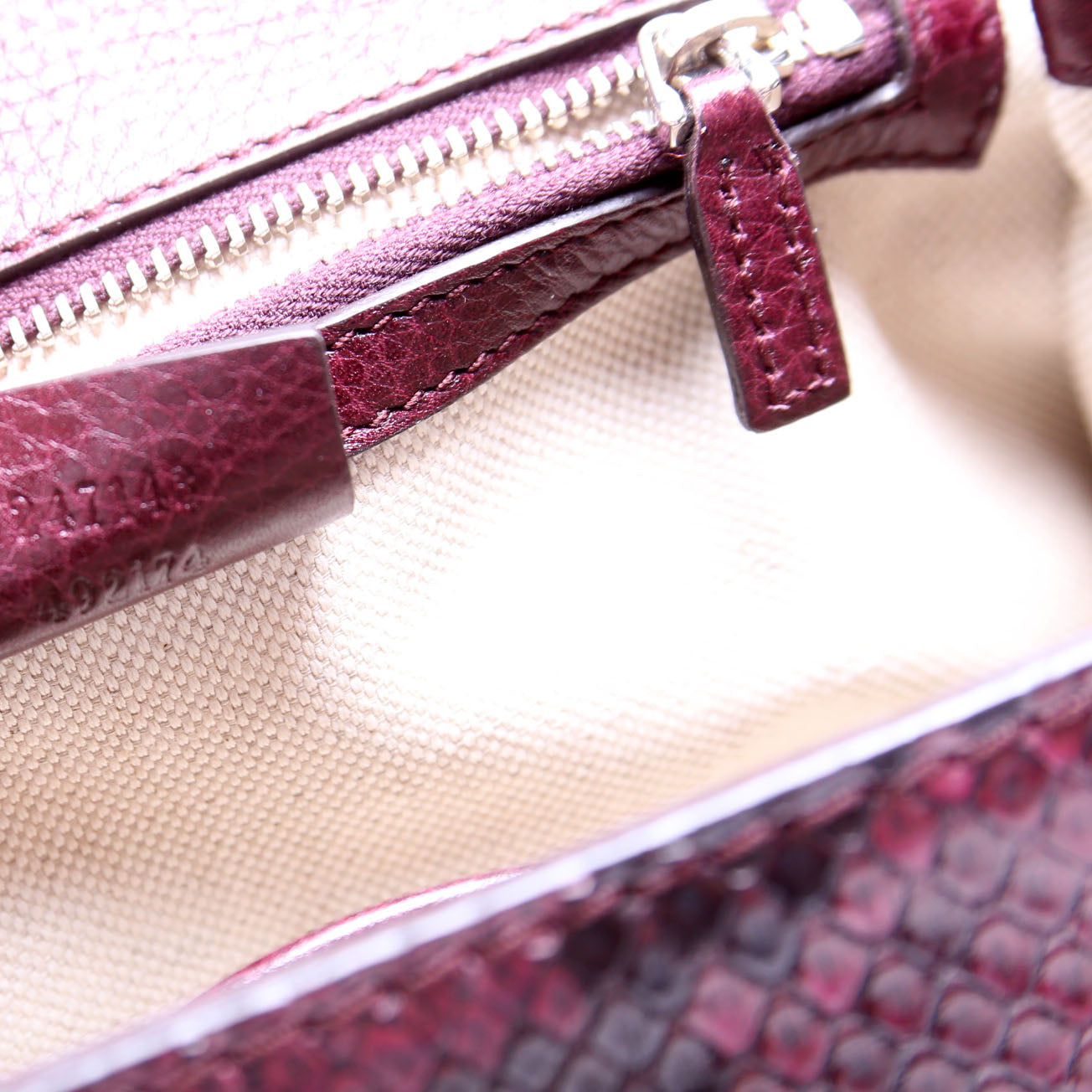 247143 Python New Bamboo Top Handle Medium Bag