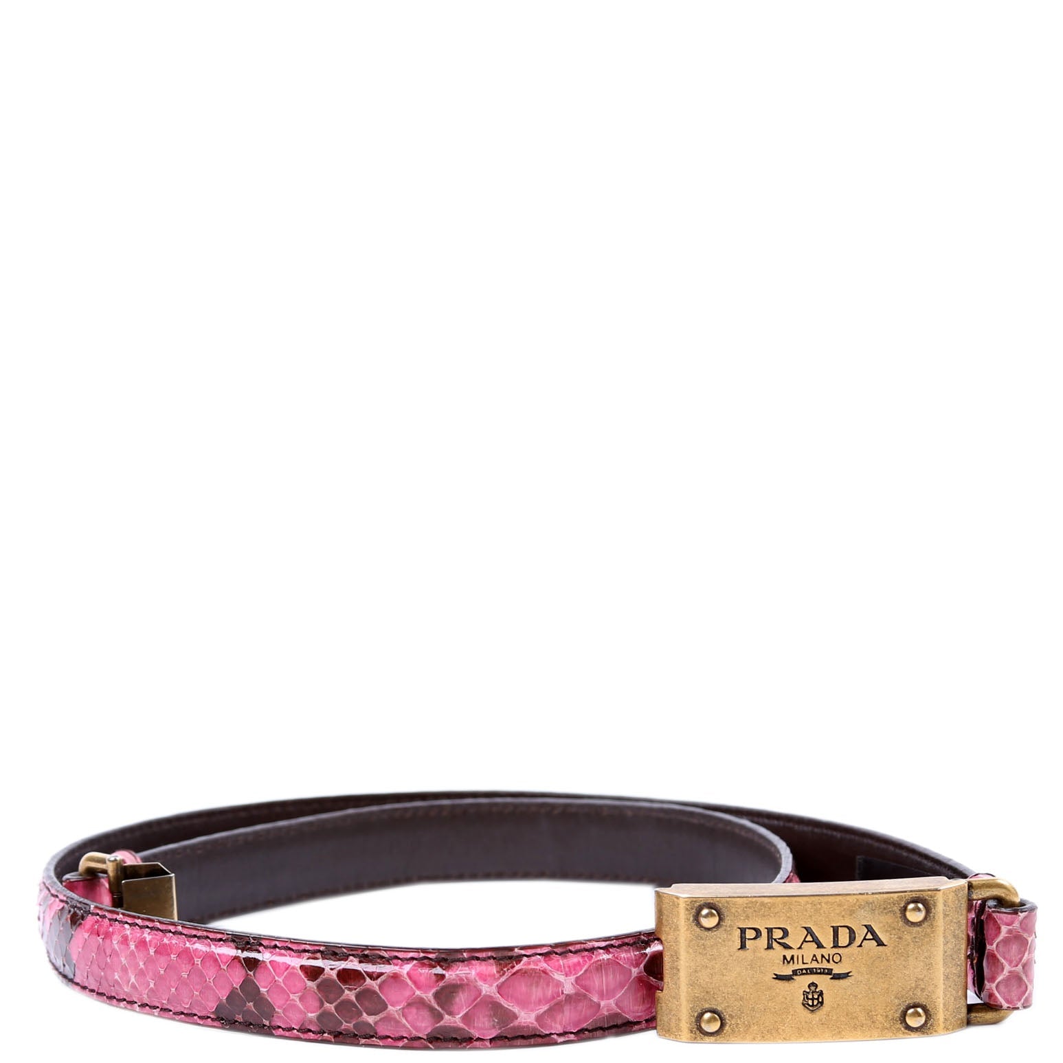 Logo Square Buckle Snakeskin 80/32