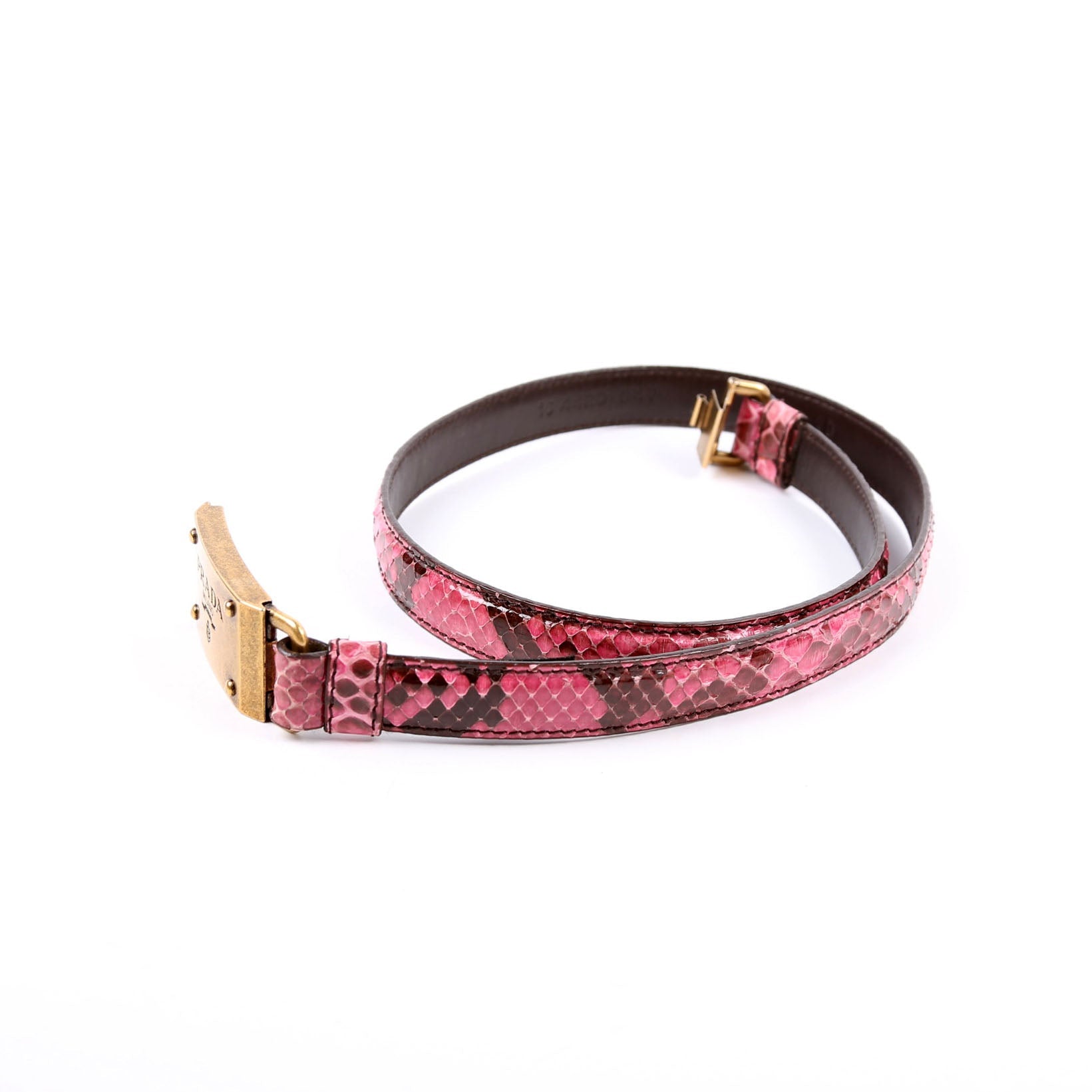 Logo Square Buckle Snakeskin 80/32